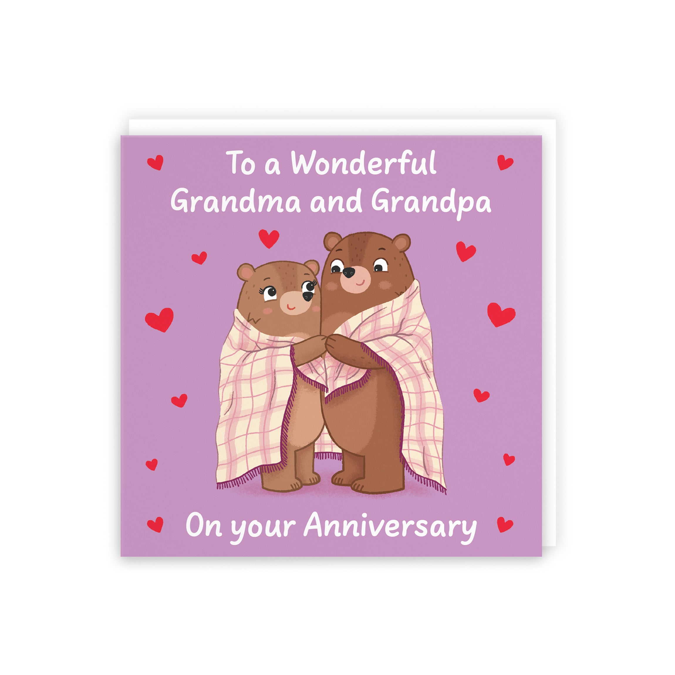 Grandma And Grandpa Anniversary Card Snuggly Bears Love Story - Default Title (B0DHWB2J4Z)