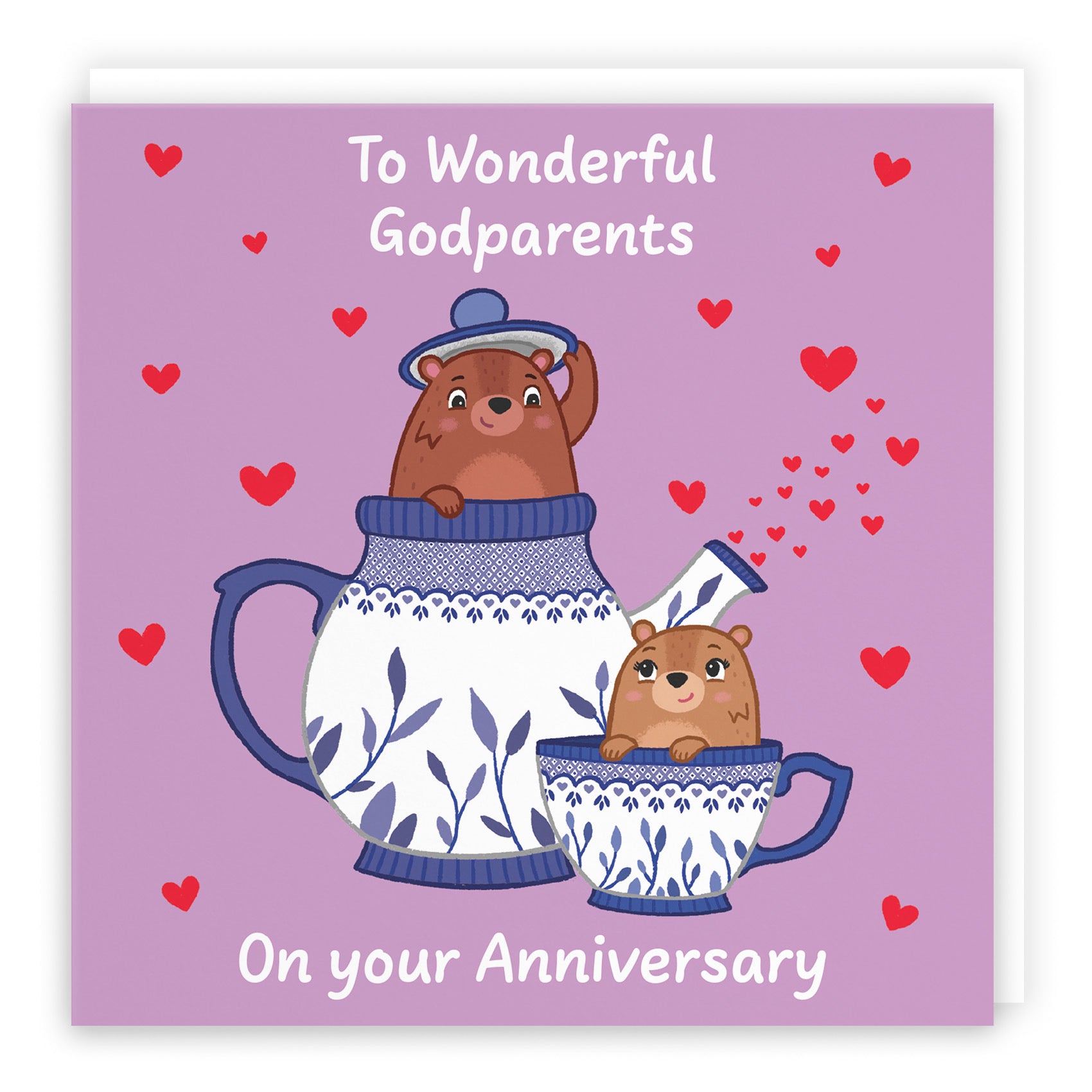 Godparents Anniversary Card Teapot Love Story - Default Title (B0DHWB356J)