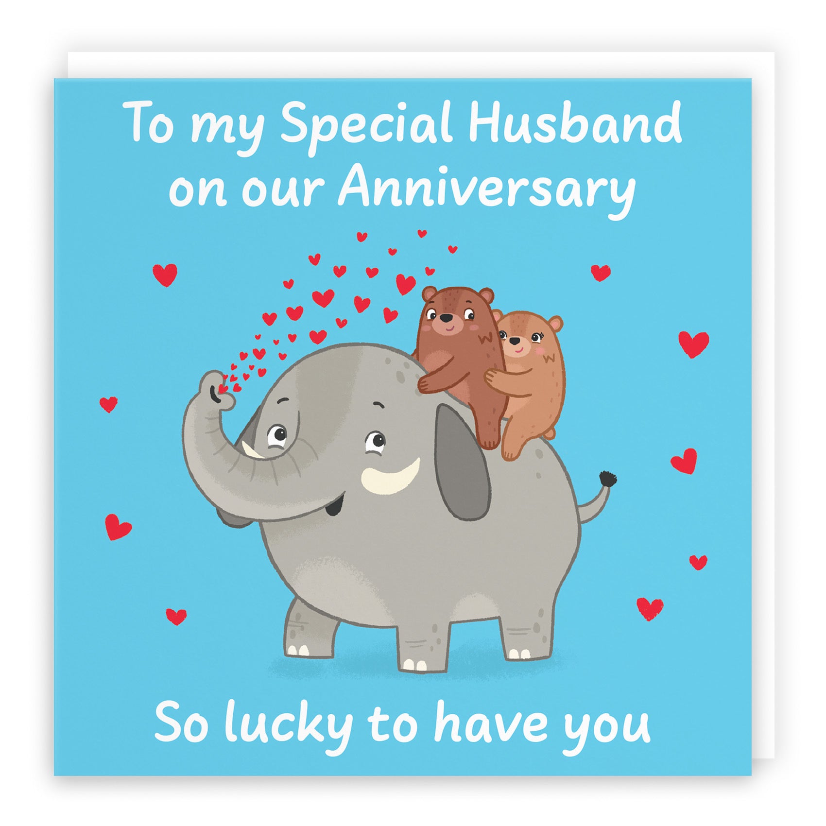 Husband Anniversary Card Elephant Love Story - Default Title (B0DHWB3D64)