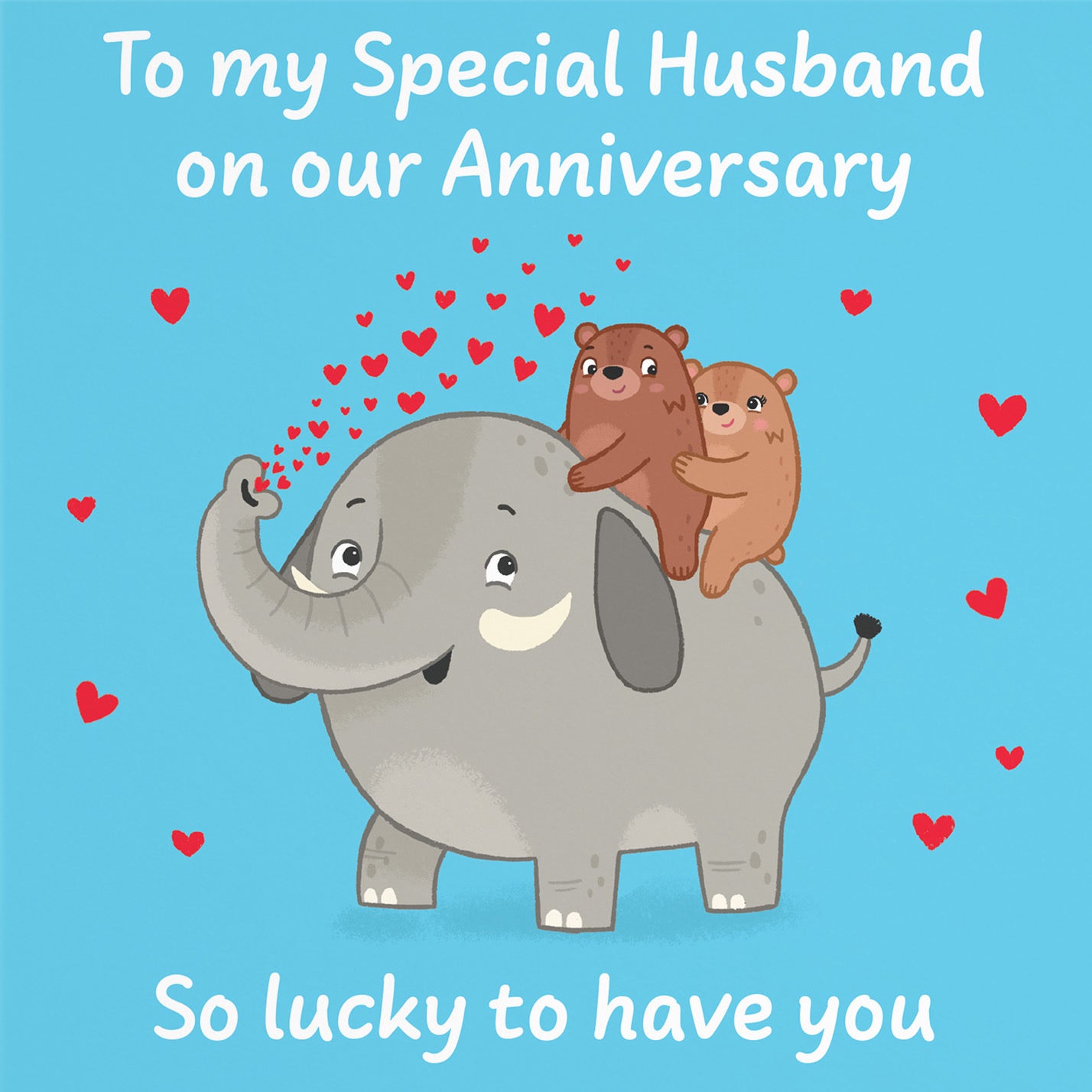 Husband Anniversary Card Elephant Love Story - Default Title (B0DHWB3D64)