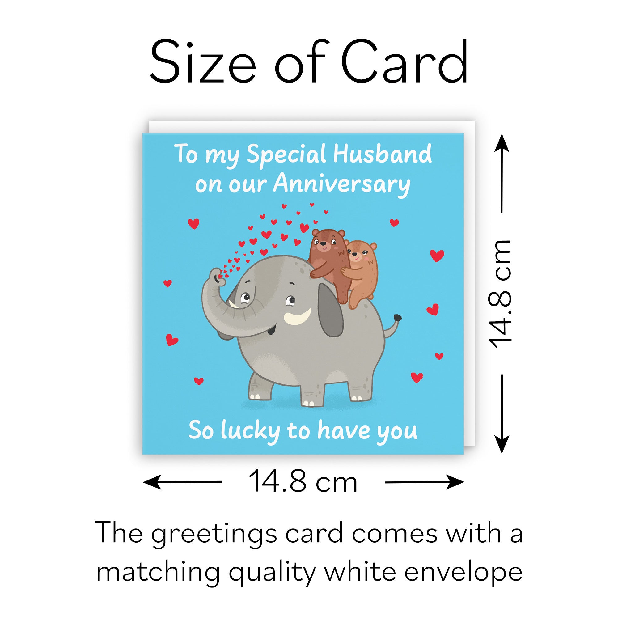 Husband Anniversary Card Elephant Love Story - Default Title (B0DHWB3D64)