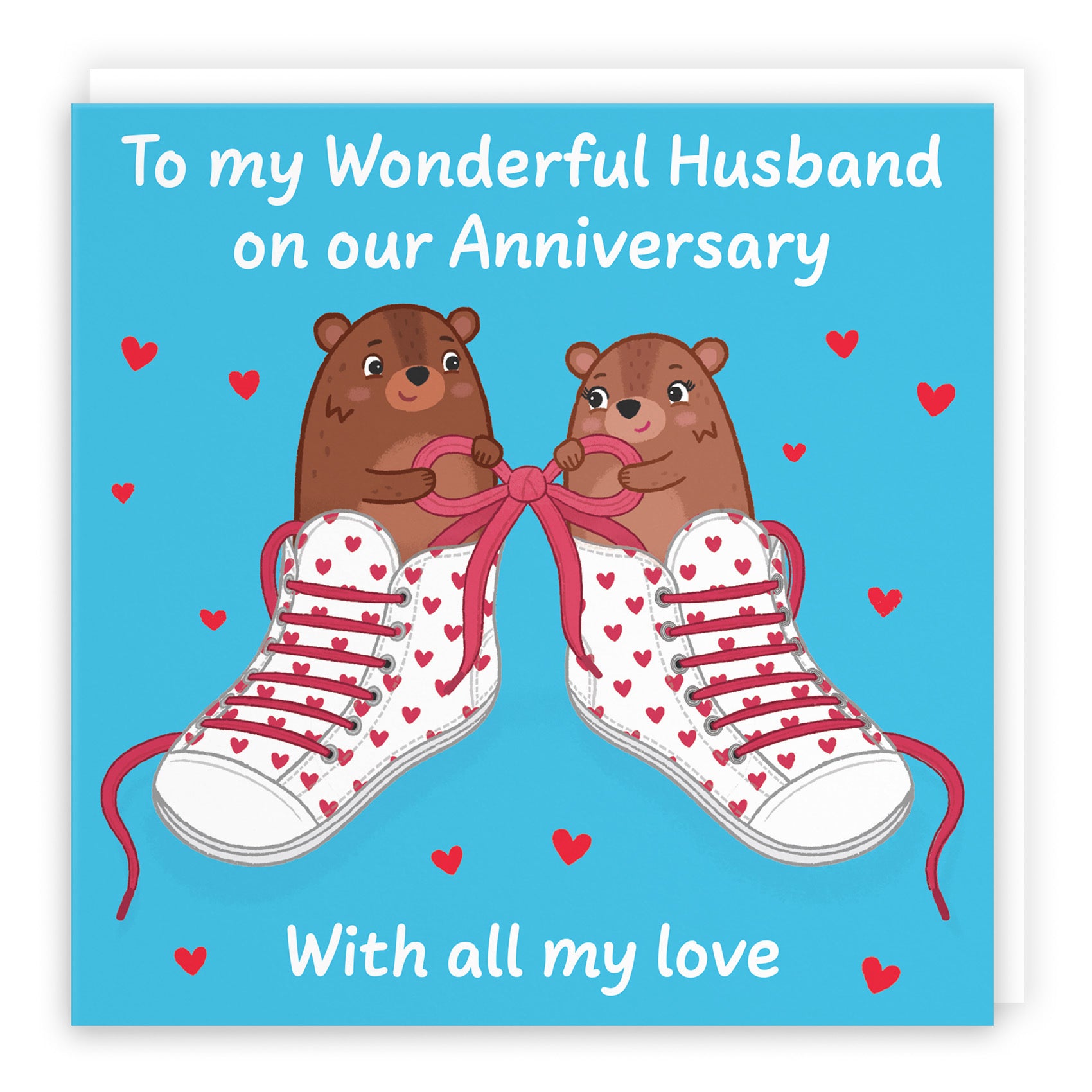 Husband Anniversary Card Laces Love Story - Default Title (B0DHWB5D1V)