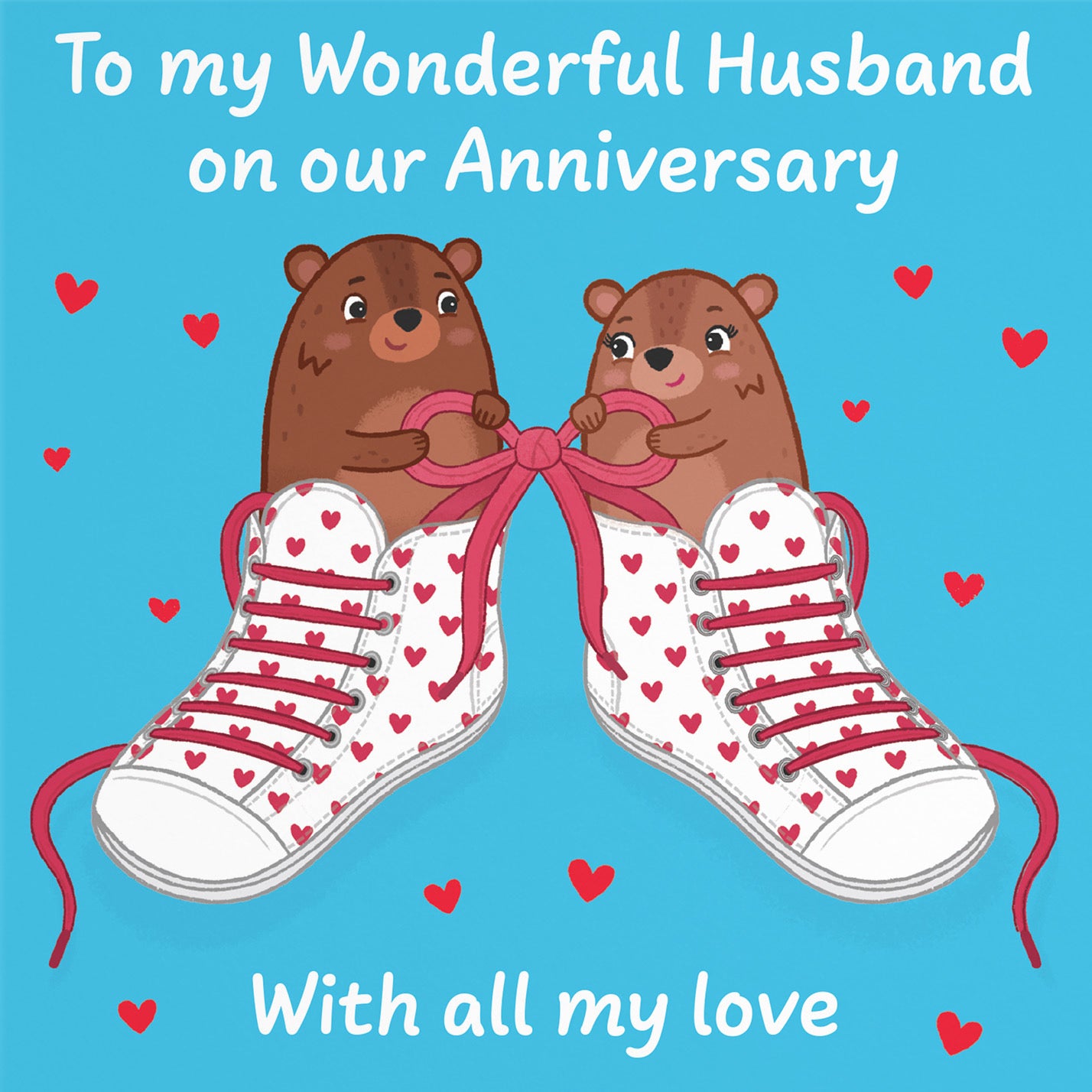 Husband Anniversary Card Laces Love Story - Default Title (B0DHWB5D1V)