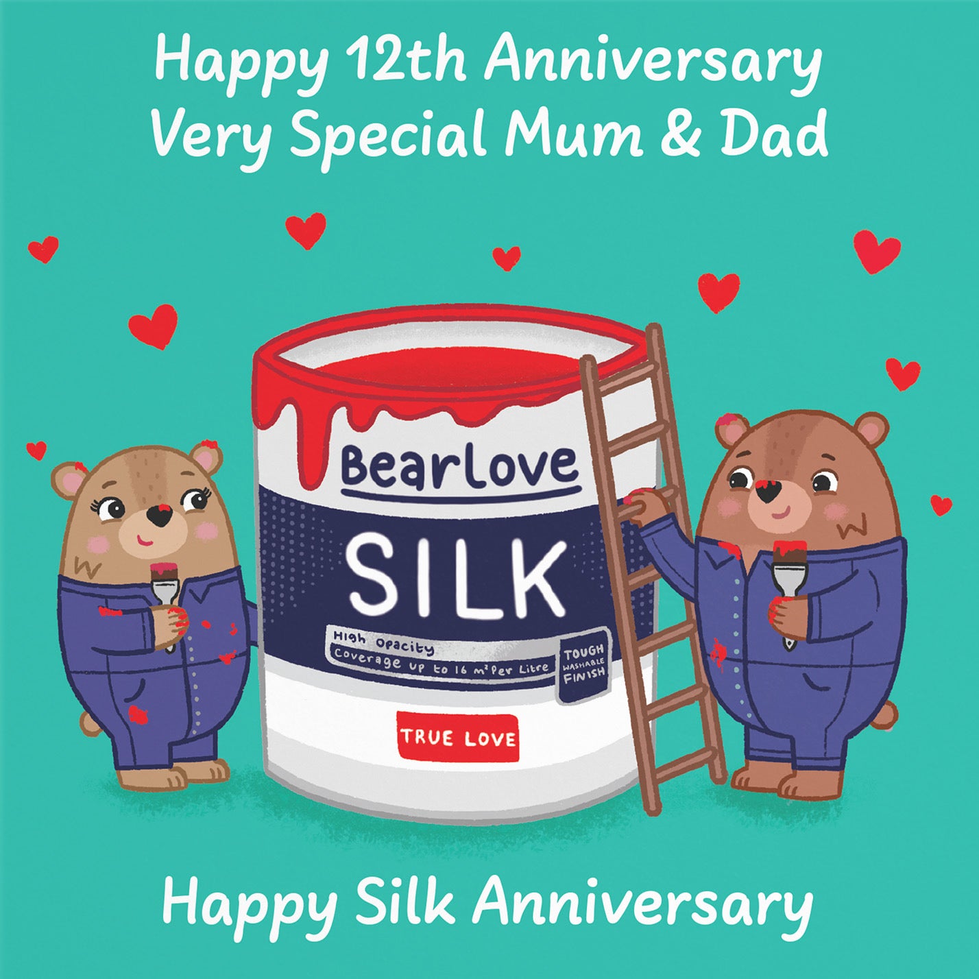 12th Mum And Dad Anniversary Card Love Story - Default Title (B0DHWB5VD4)