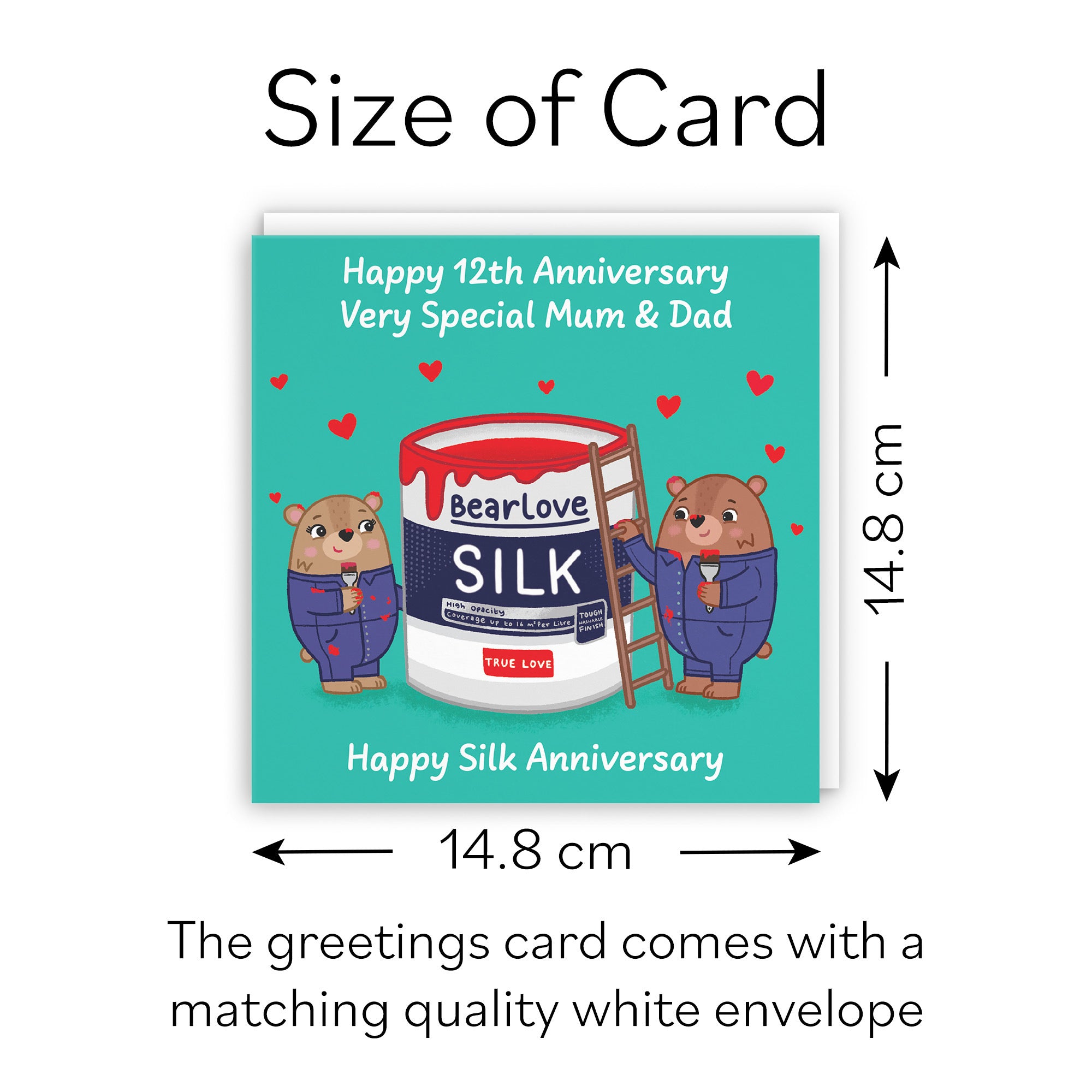 12th Mum And Dad Anniversary Card Love Story - Default Title (B0DHWB5VD4)