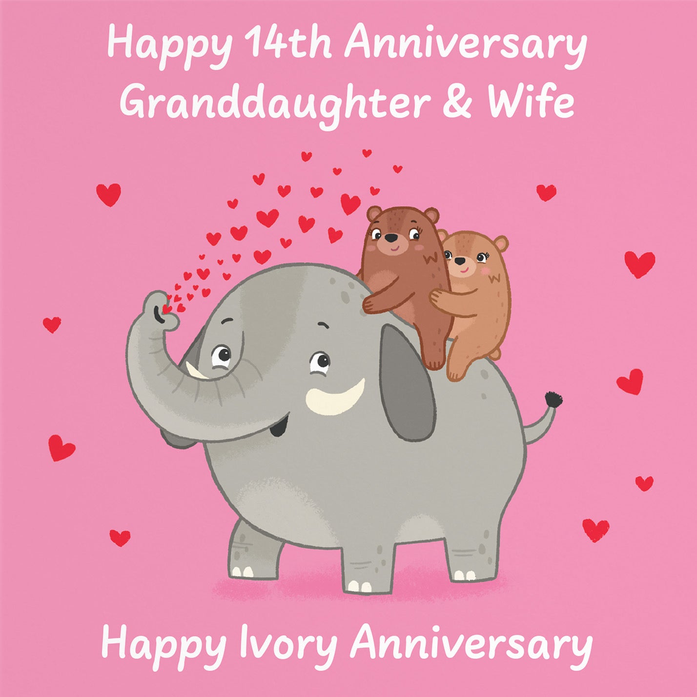 14th Granddaughter And Wife Anniversary Card Love Story - Default Title (B0DHWB66C6)