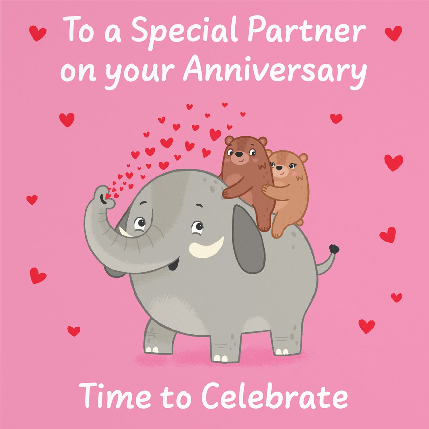 Partner Anniversary Card Elephant Love Story - Default Title (B0DHWB6SQ3)