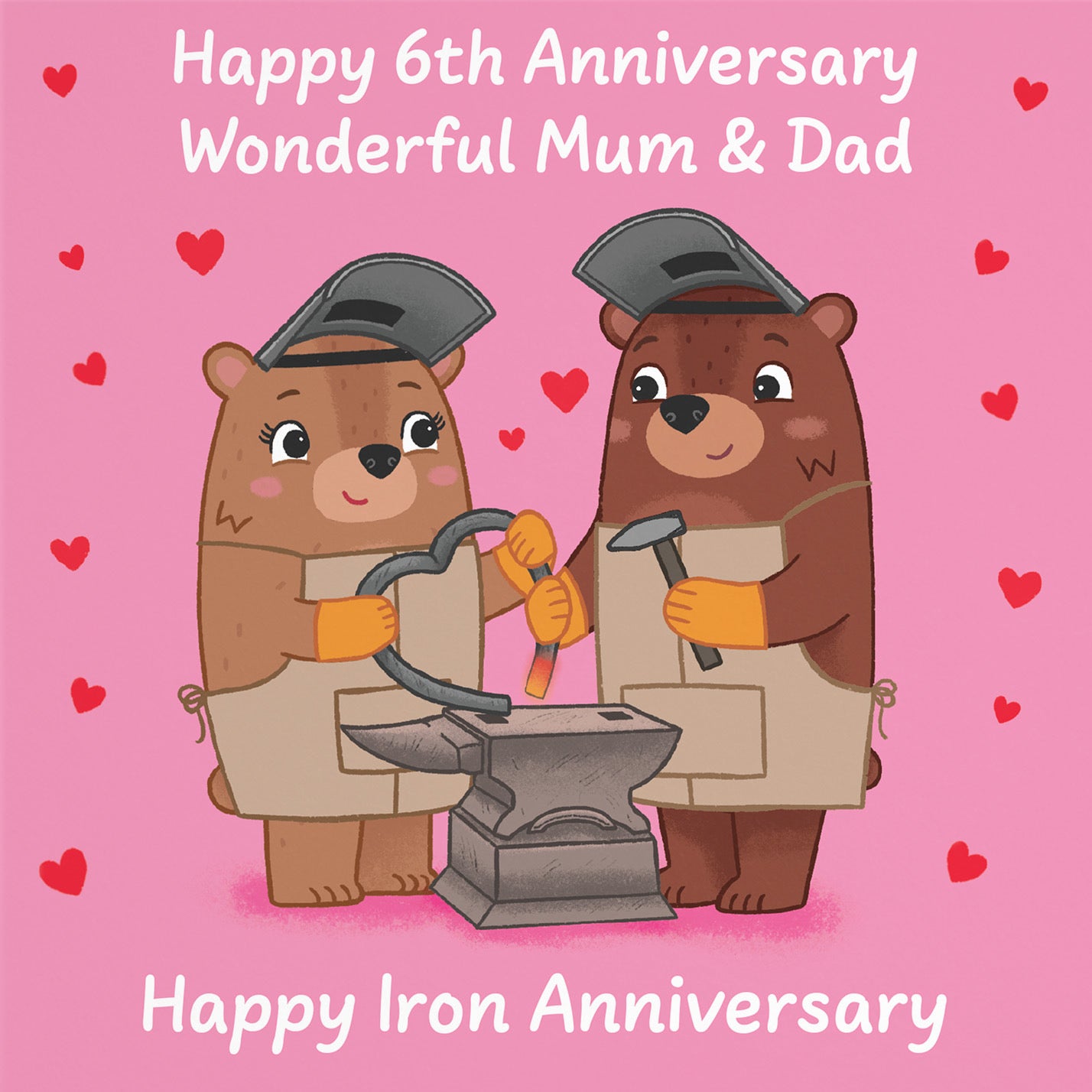 6th Mum And Dad Anniversary Card Love Story - Default Title (B0DHWB7D77)