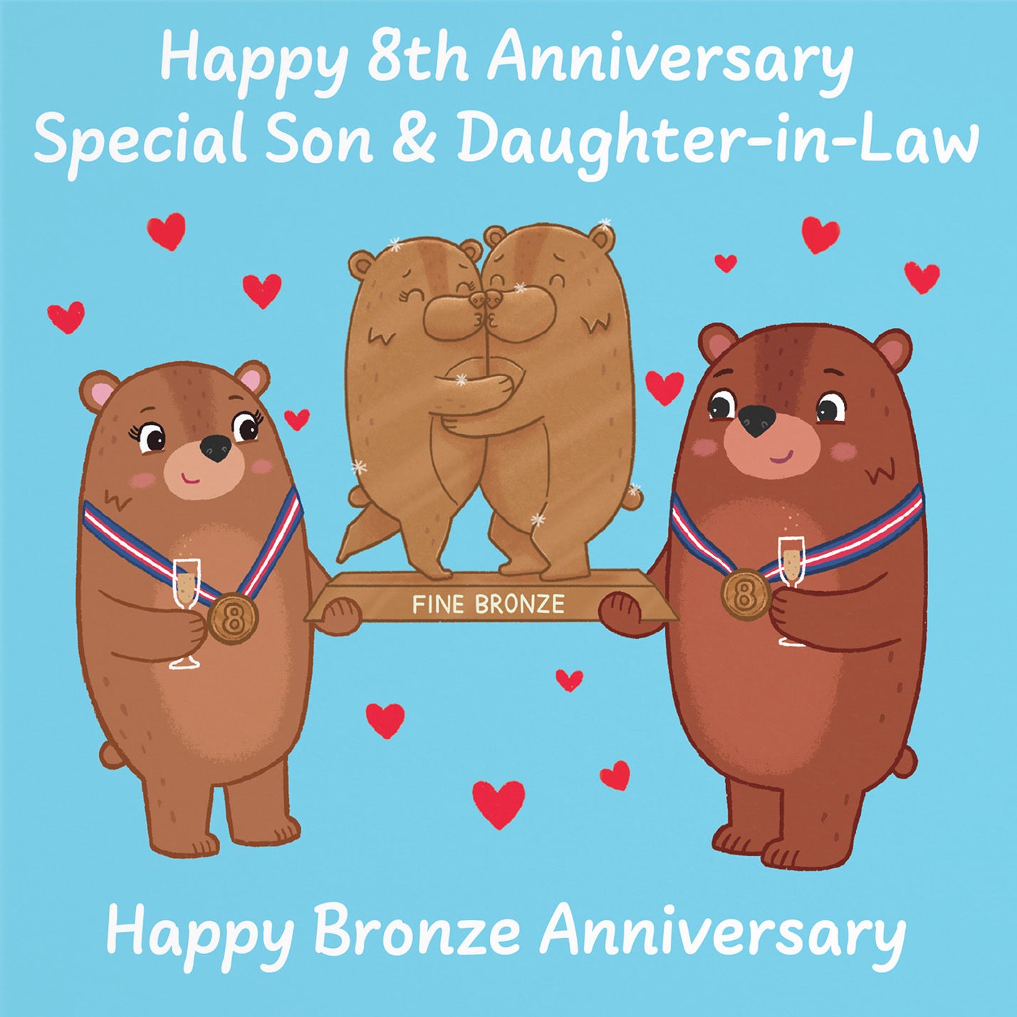 8th Son And Daughter In Law Anniversary Card Love Story - Default Title (B0DHWB7QSP)