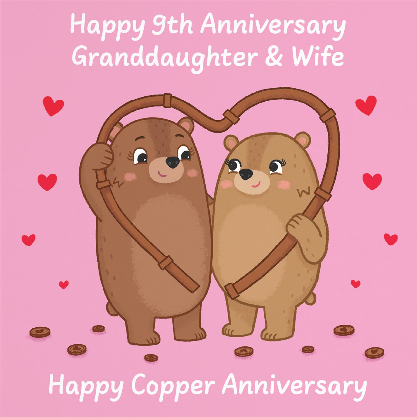 9th Granddaughter And Wife Anniversary Card Love Story - Default Title (B0DHWB7RT3)