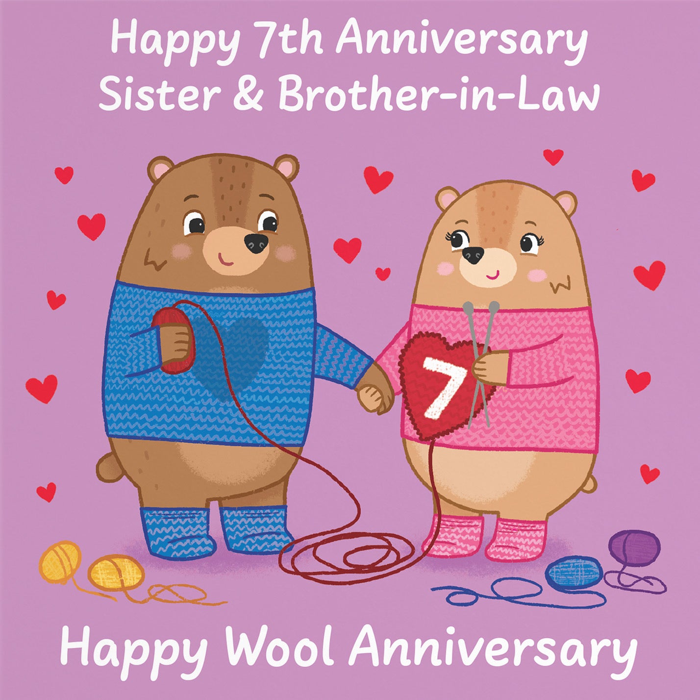 7th Sister And Brother In Law Anniversary Card Love Story - Default Title (B0DHWB8393)