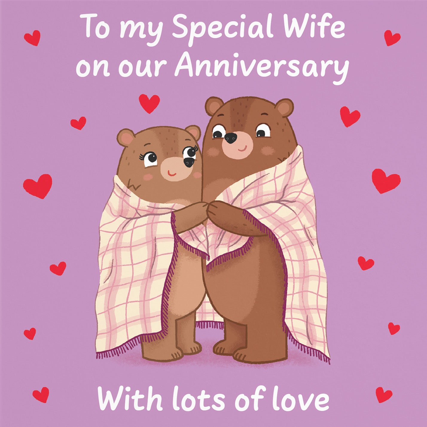 Wife Anniversary Card Snuggly Bears Love Story - Default Title (B0DHWB9PDW)