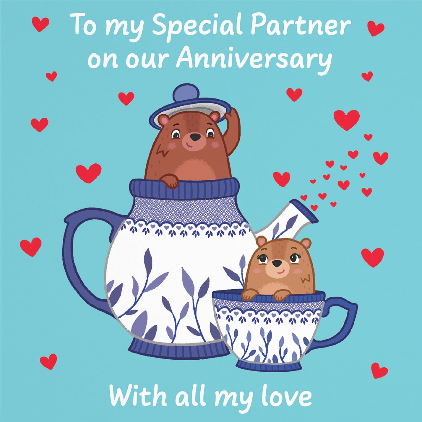 Partner Anniversary Card Teapot Love Story - Default Title (B0DHWBBFKZ)