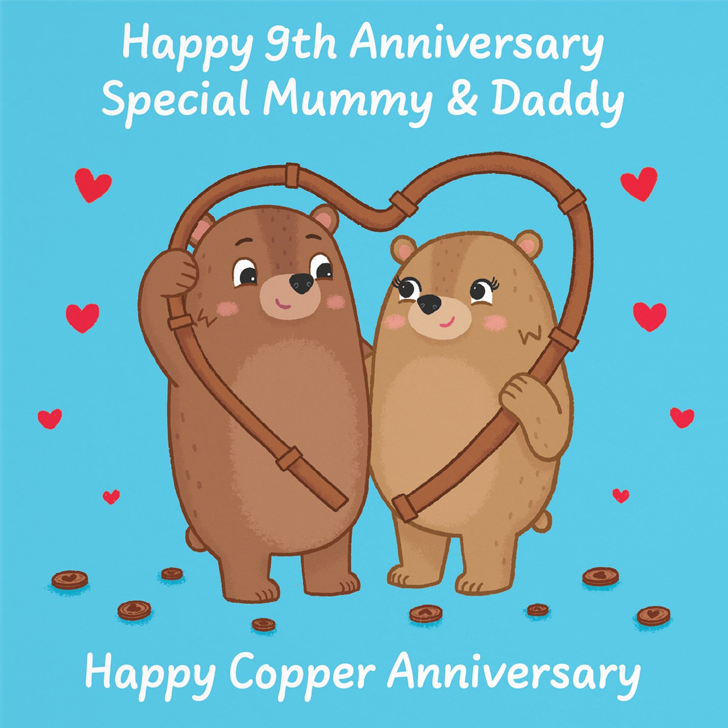 9th Mummy And Daddy Anniversary Card Love Story - Default Title (B0DHWBD1QJ)