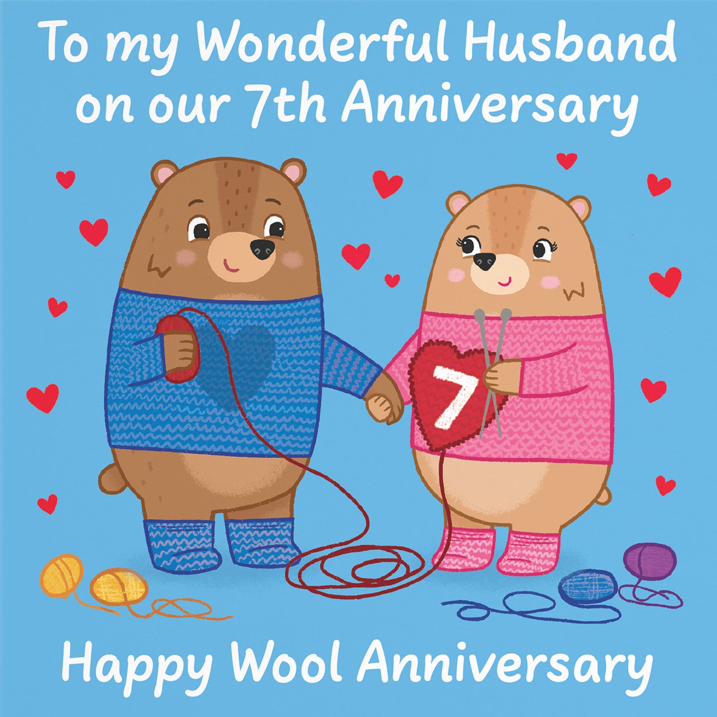 7th Husband Anniversary Card Love Story - Default Title (B0DHWBD3J5)