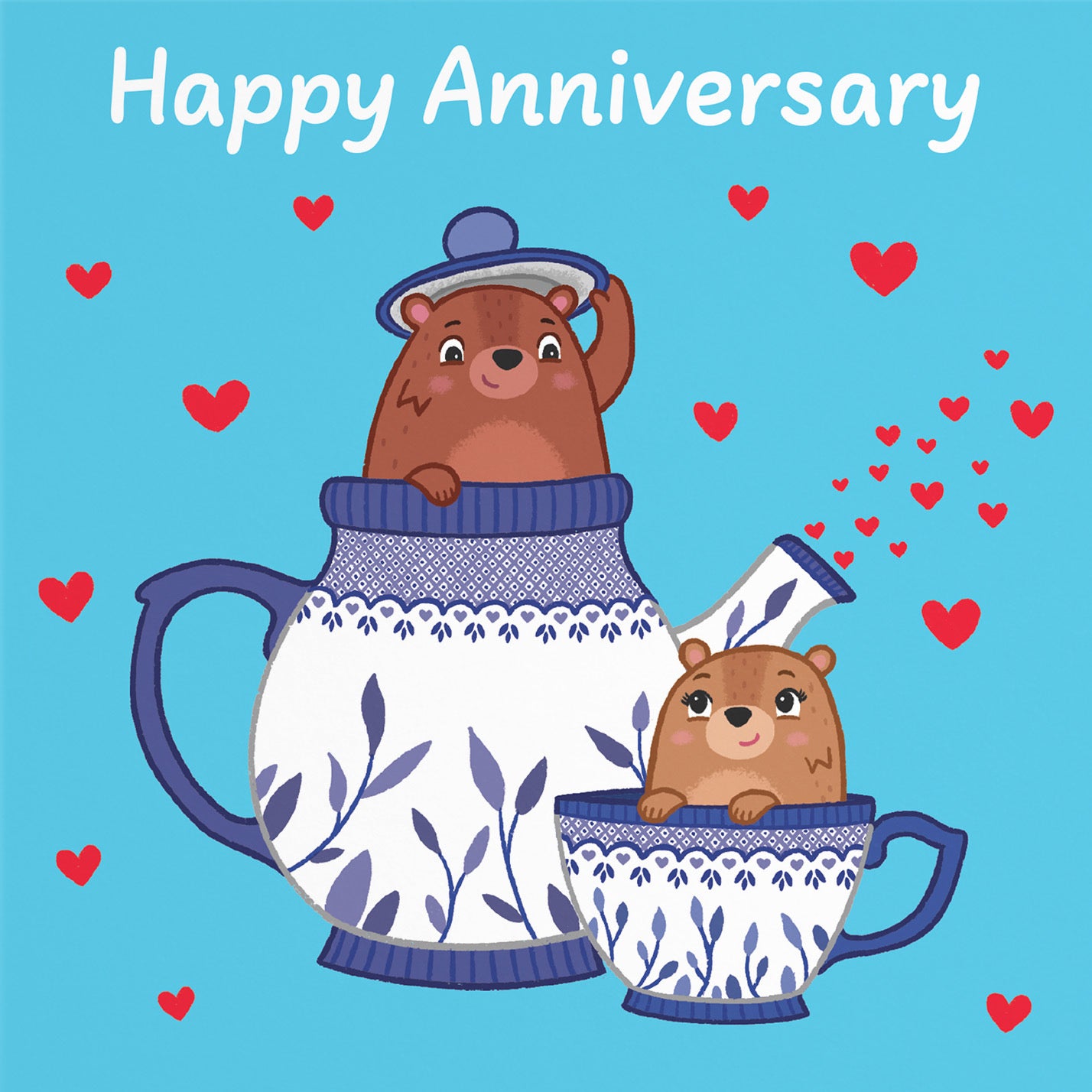 Teapot Anniversary Card Love Story - Default Title (B0DHWBFLYS)