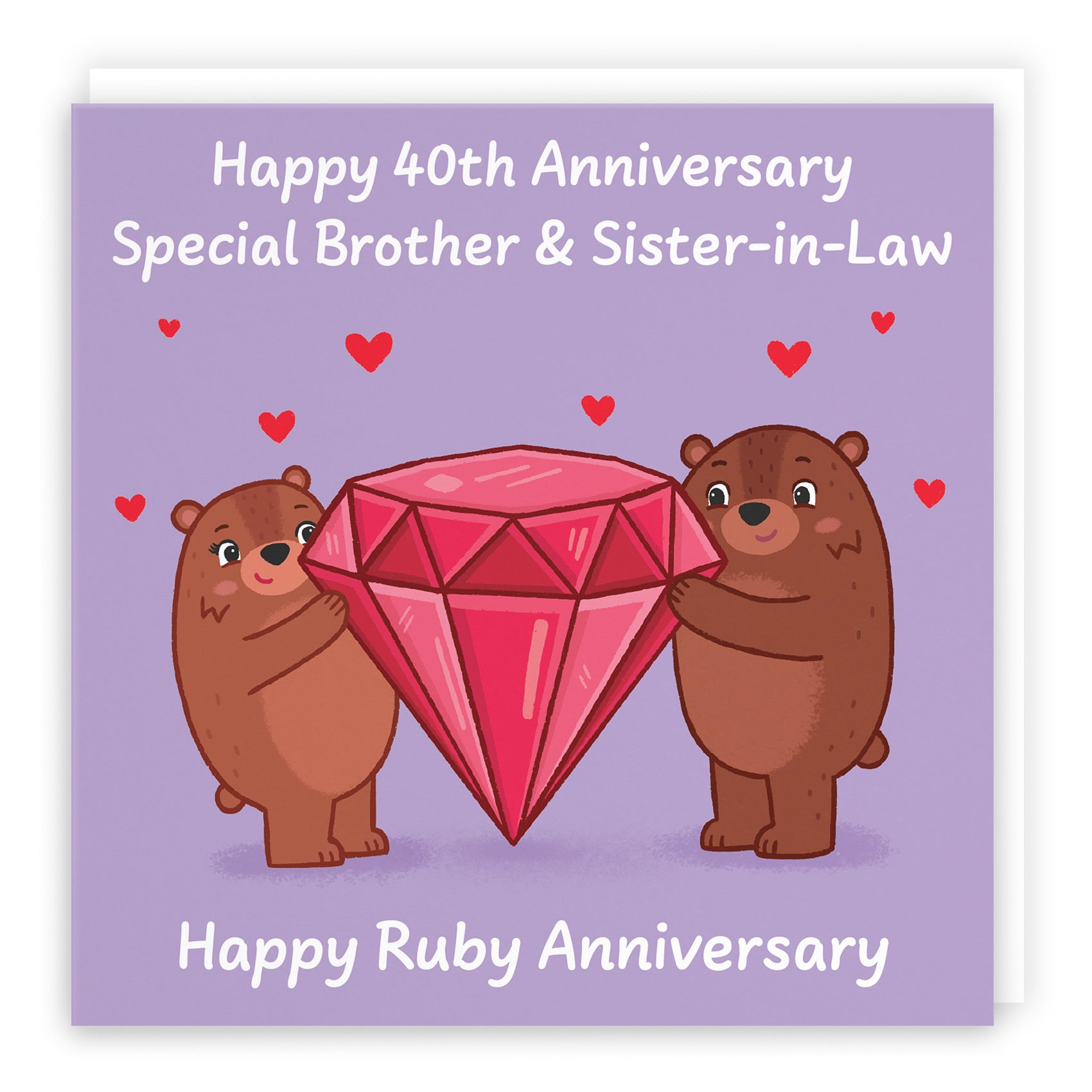 40th Brother And Sister In Law Anniversary Card Love Story - Default Title (B0DHWBK9GR)