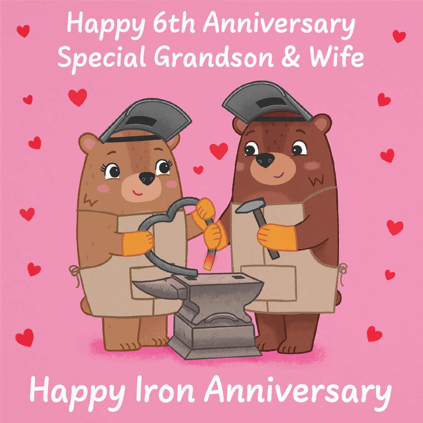 6th Grandson And Wife Anniversary Card Love Story - Default Title (B0DHWBL61C)