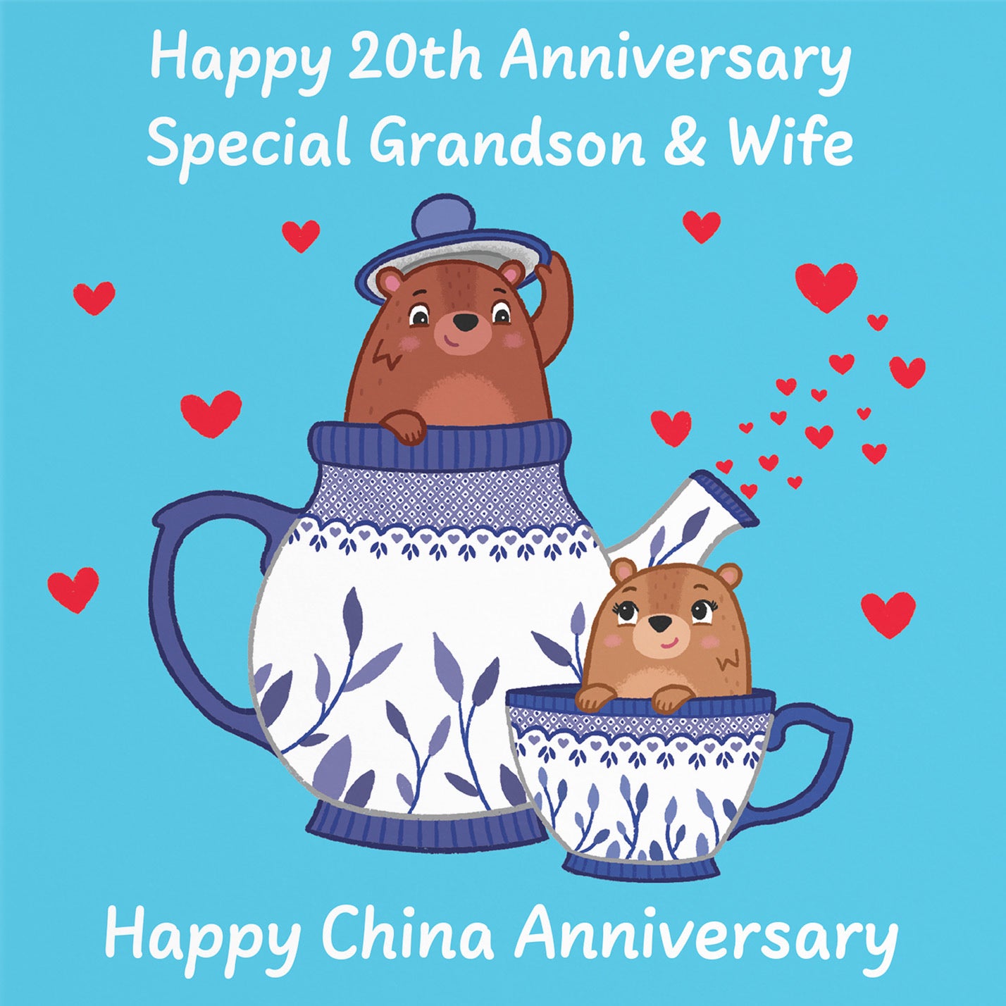 20th Grandson And Wife Anniversary Card Love Story - Default Title (B0DHWBLLLN)