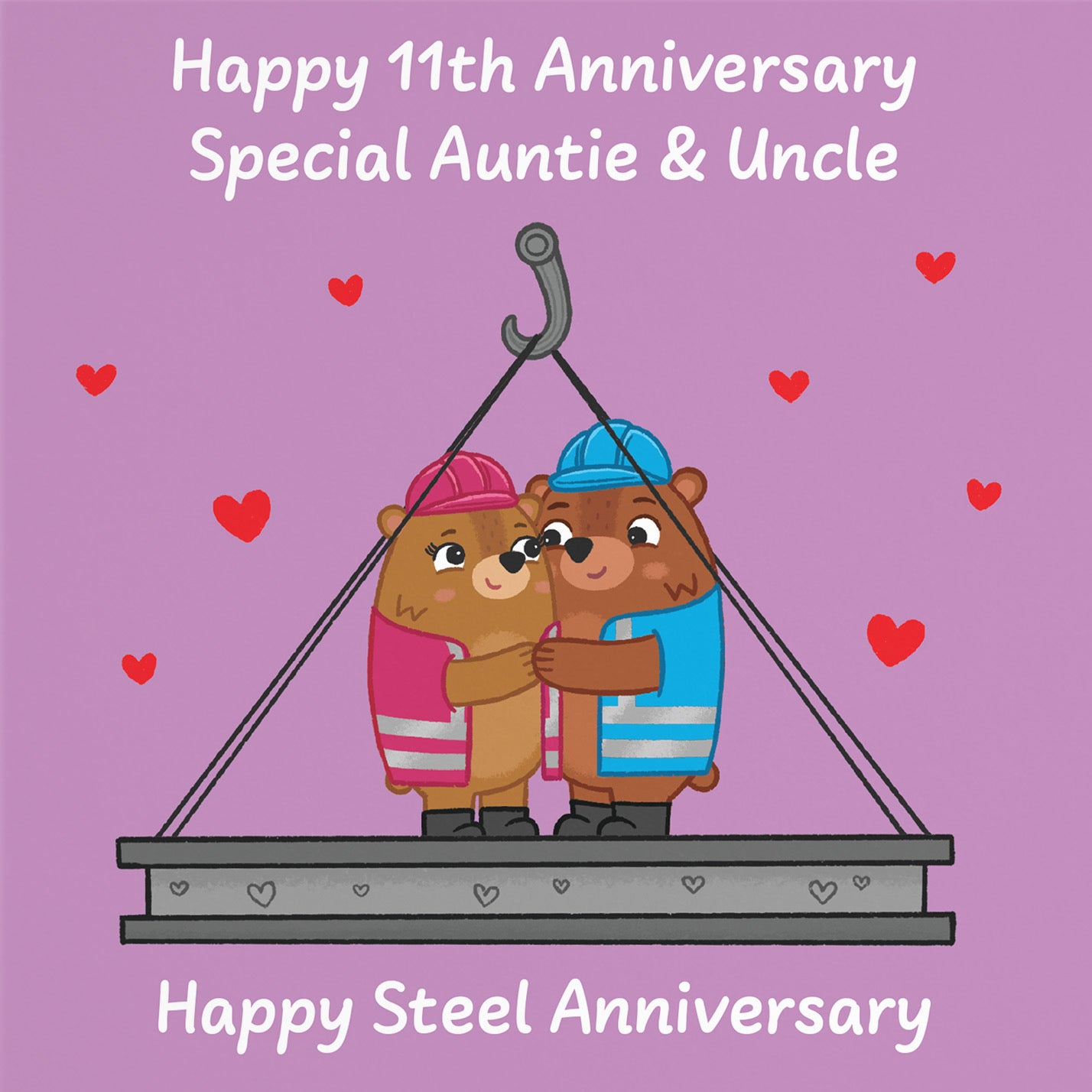 11th Auntie And Uncle Anniversary Card Love Story - Default Title (B0DHWBM7Z8)