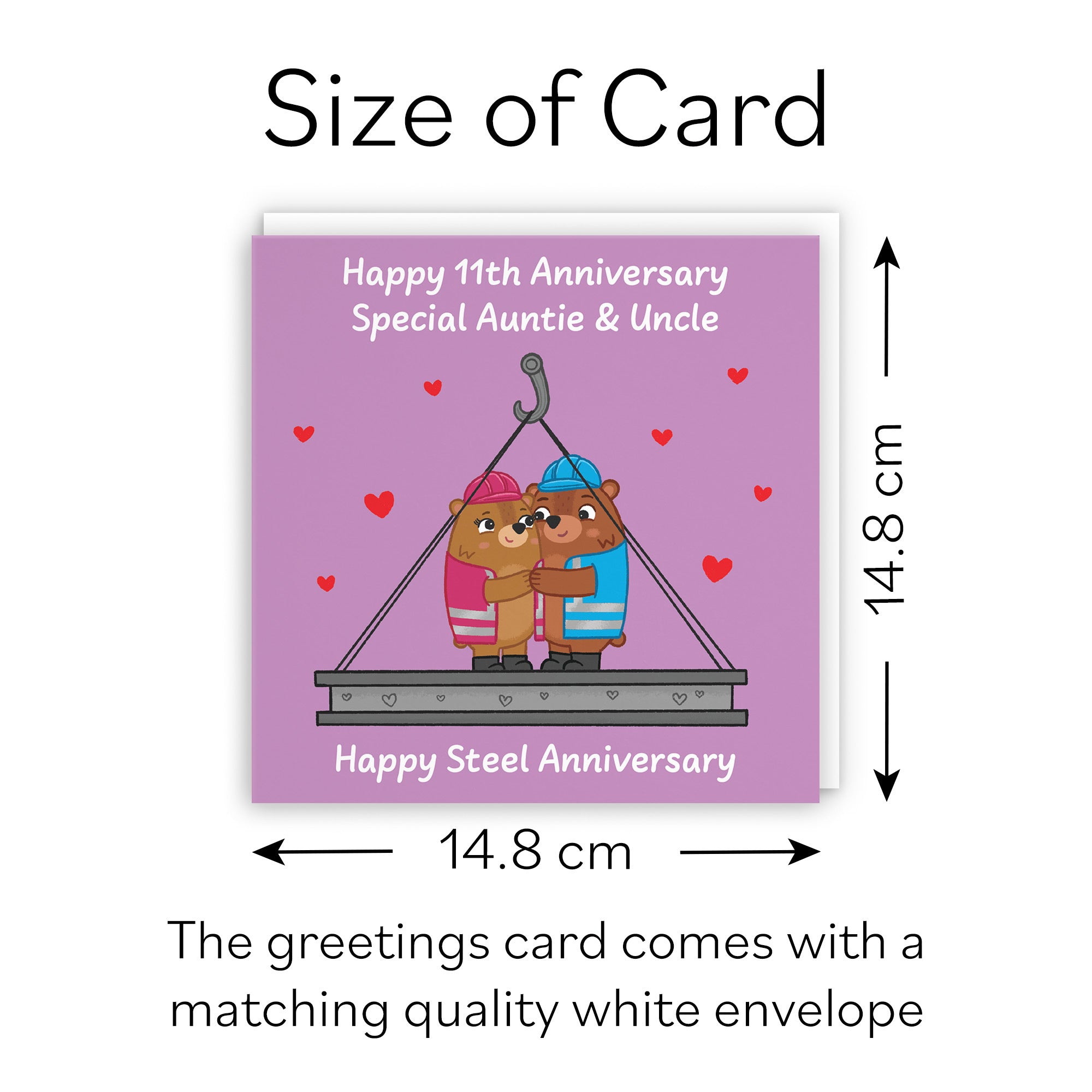 11th Auntie And Uncle Anniversary Card Love Story - Default Title (B0DHWBM7Z8)