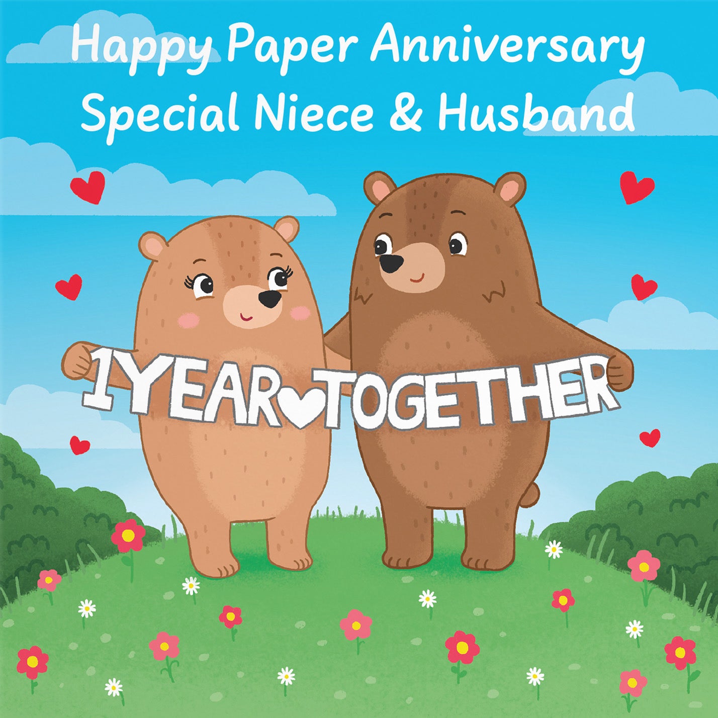 1st Niece And Husband Anniversary Card Love Story - Default Title (B0DHWBMT2G)