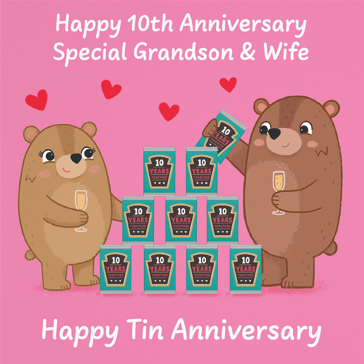 10th Grandson And Wife Anniversary Card Love Story - Default Title (B0DHWBN6GK)