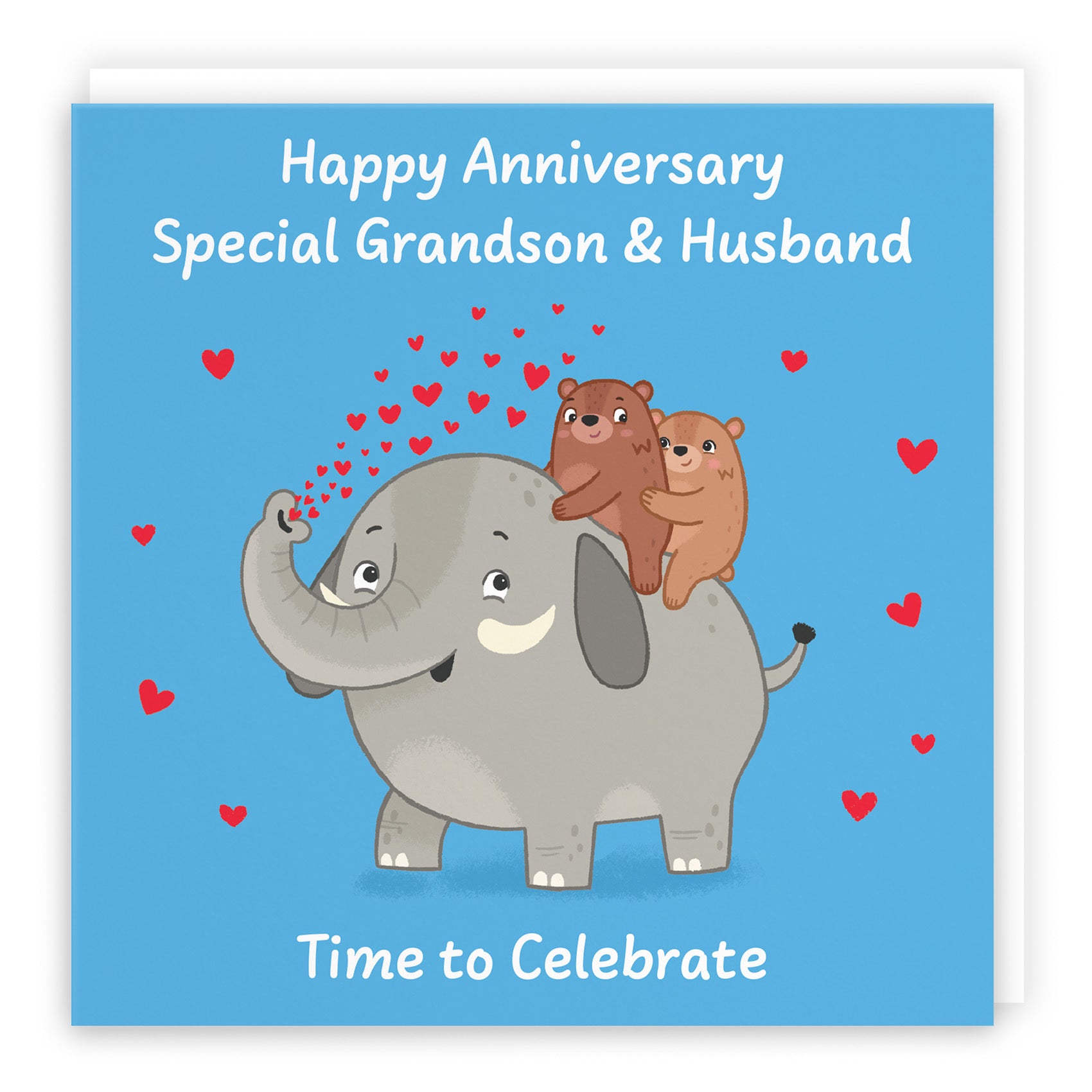 Grandson And Husband Anniversary Card Elephant Love Story - Default Title (B0DHWBPD92)