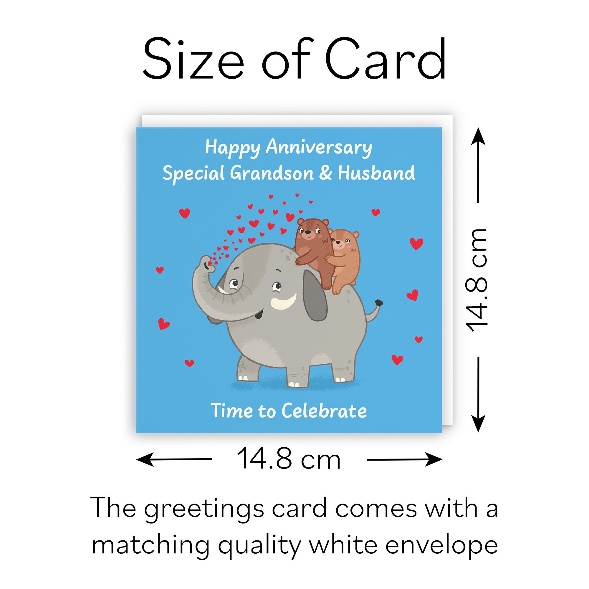 Grandson And Husband Anniversary Card Elephant Love Story - Default Title (B0DHWBPD92)