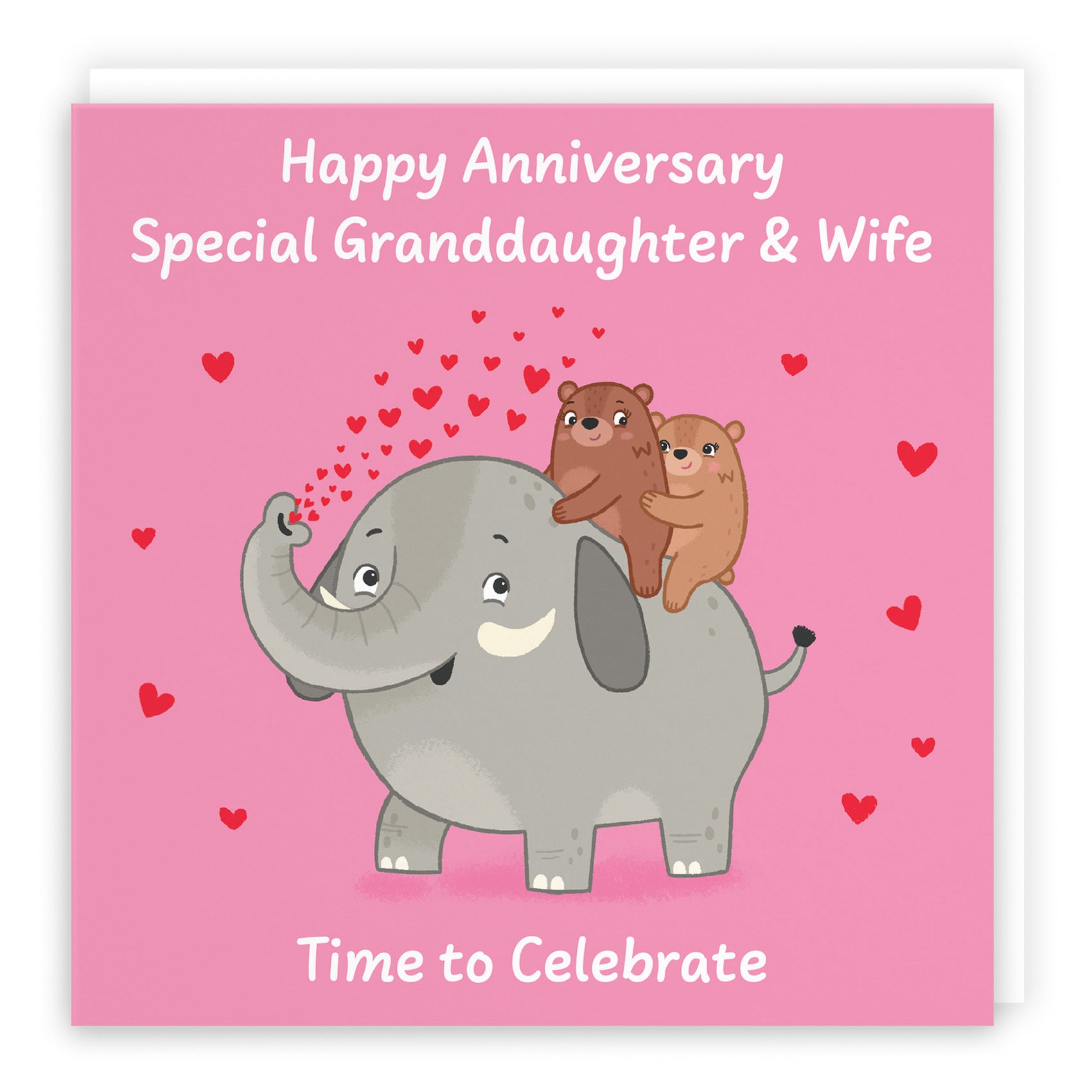 Granddaughter And Wife Anniversary Card Elephant Love Story - Default Title (B0DHWBR4QH)