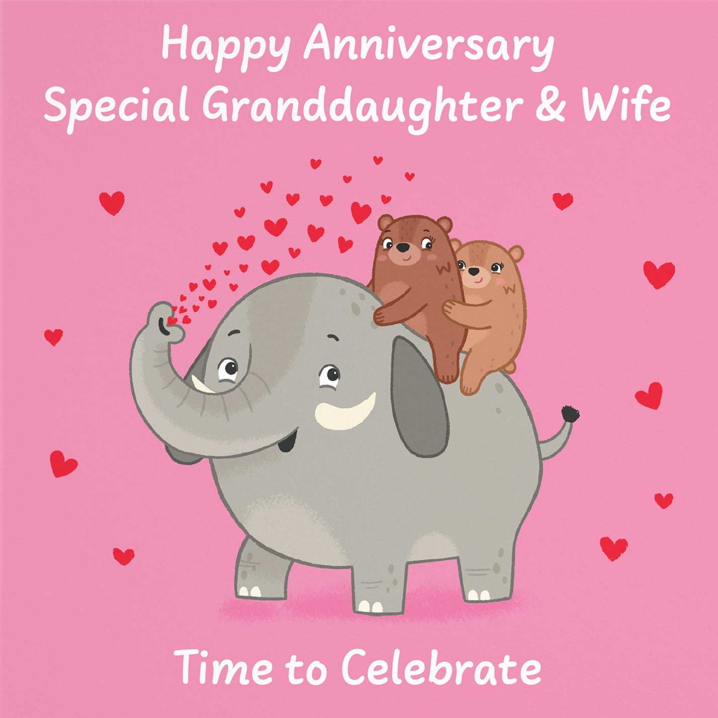 Granddaughter And Wife Anniversary Card Elephant Love Story - Default Title (B0DHWBR4QH)