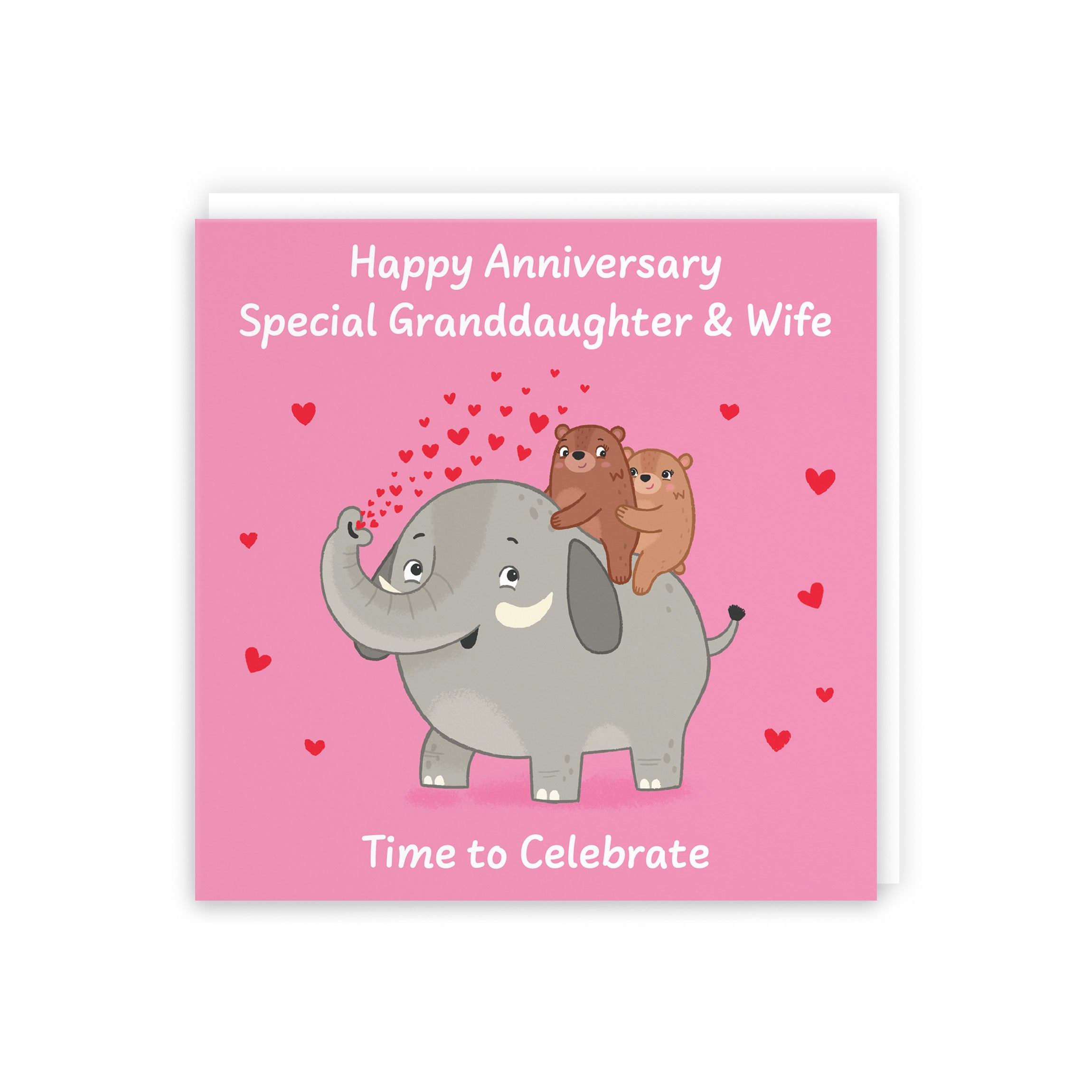 Granddaughter And Wife Anniversary Card Elephant Love Story - Default Title (B0DHWBR4QH)