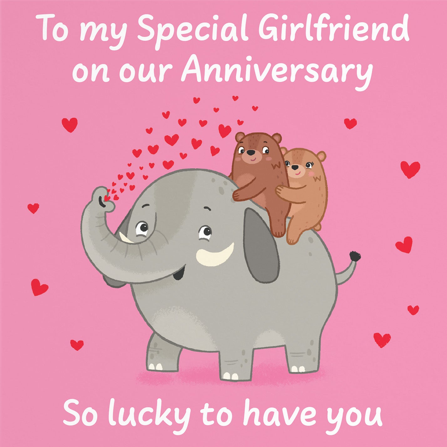 Girlfriend Anniversary Card Elephant Love Story - Default Title (B0DHWBTGTH)