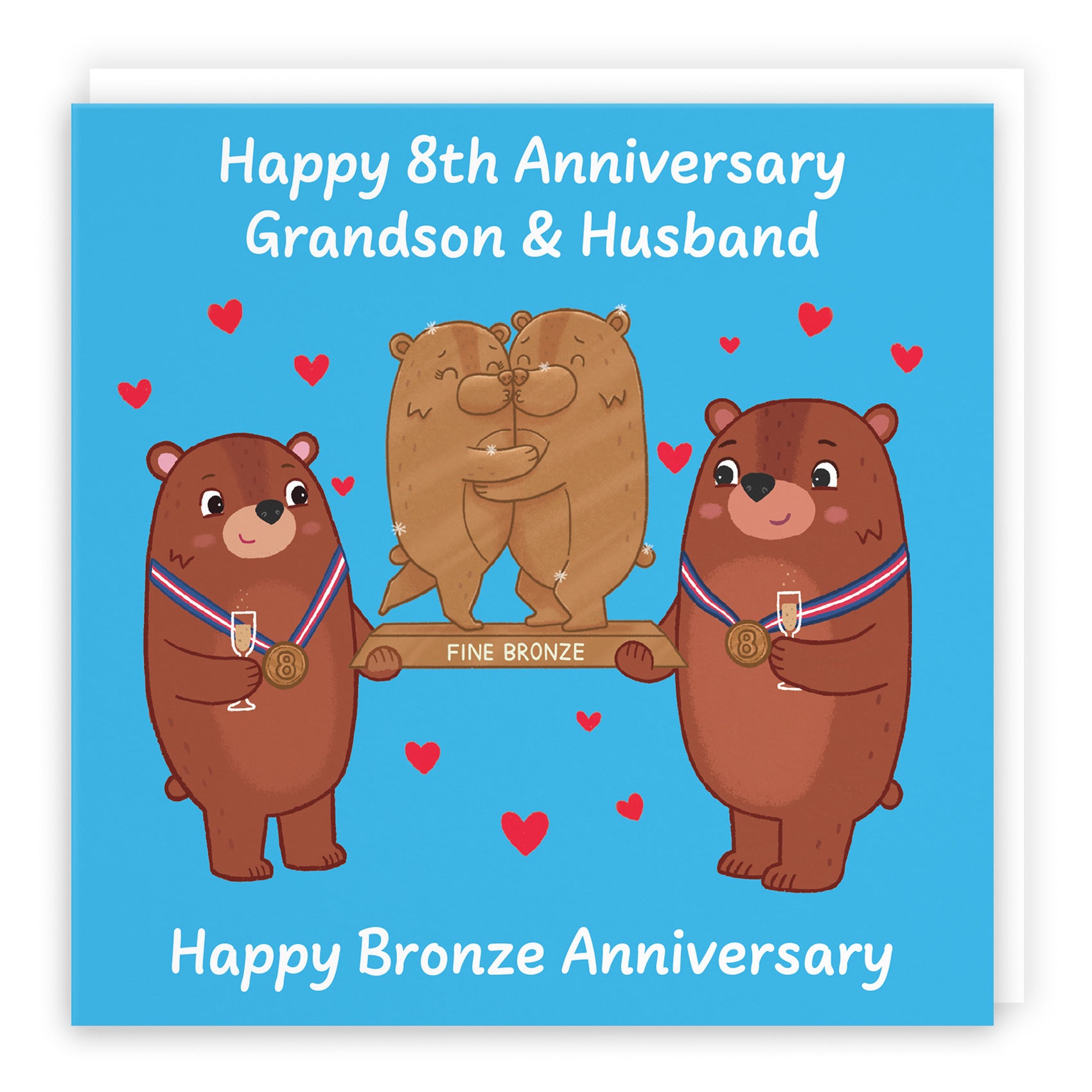 8th Grandson And Husband Anniversary Card Love Story - Default Title (B0DHWBWFMF)