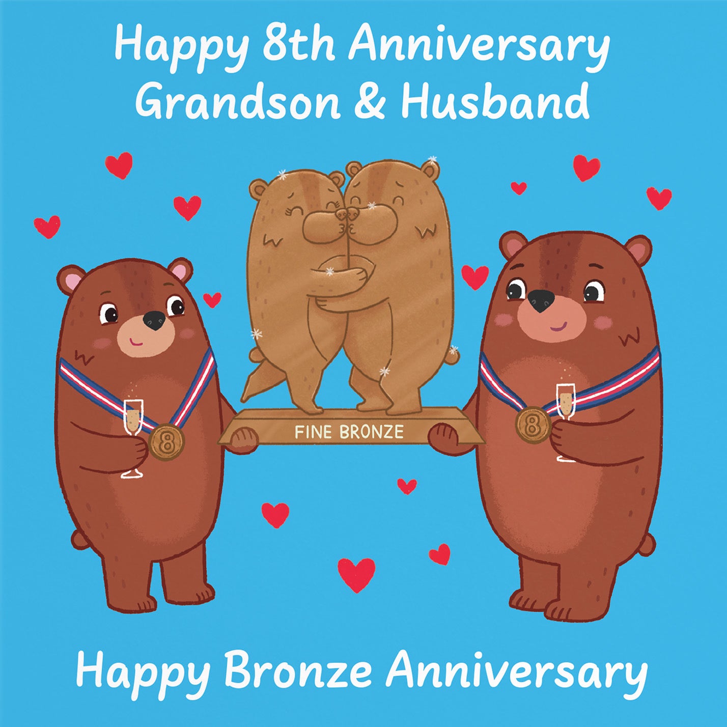 8th Grandson And Husband Anniversary Card Love Story - Default Title (B0DHWBWFMF)