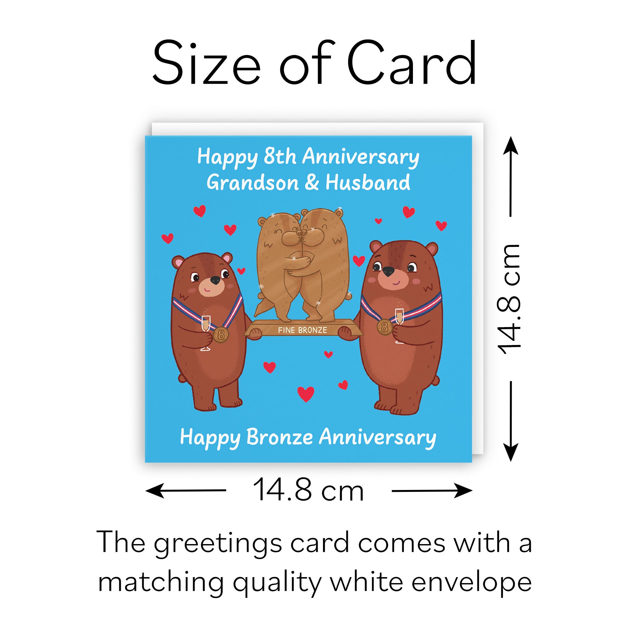 8th Grandson And Husband Anniversary Card Love Story - Default Title (B0DHWBWFMF)