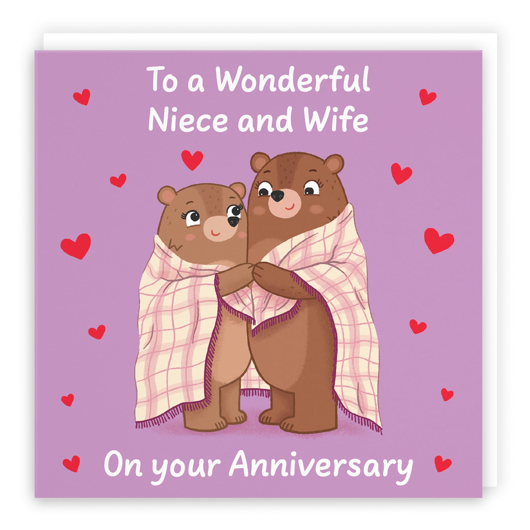 Niece And Wife Anniversary Card Snuggly Bears Love Story - Default Title (B0DHWBXW26)