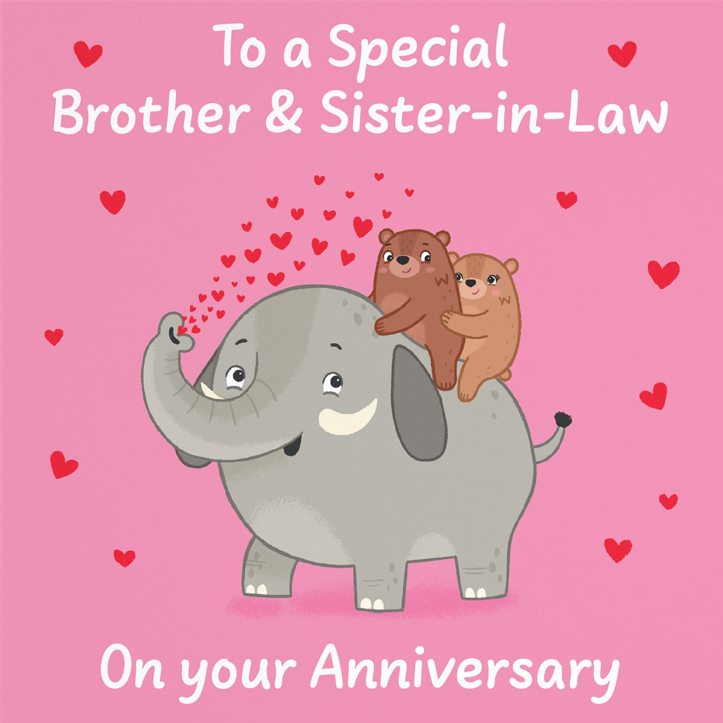 Brother And Sister In Law Anniversary Card Elephant Love Story - Default Title (B0DHWBY17Y)