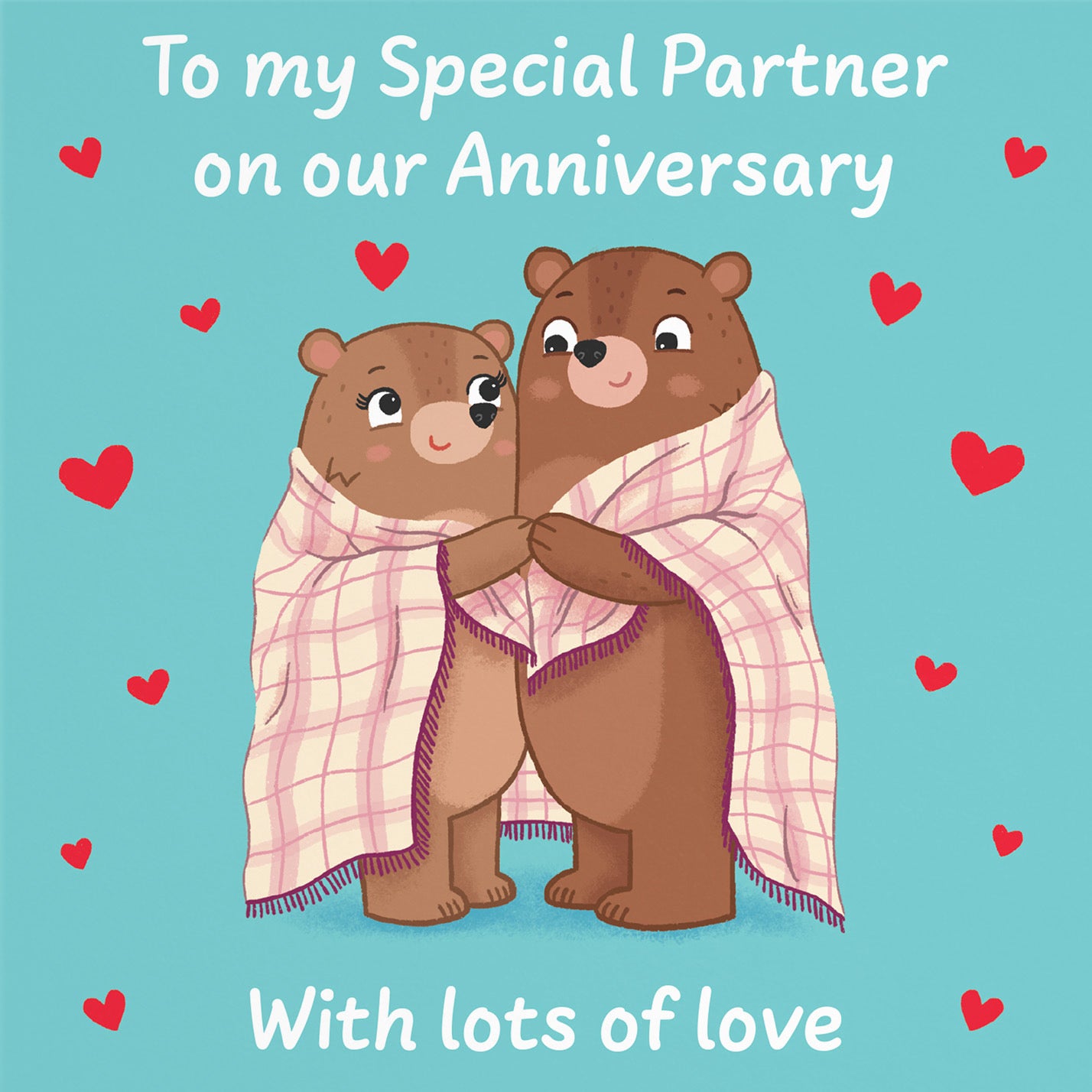 Partner Anniversary Card Snuggly Bears Love Story - Default Title (B0DHWBYS49)