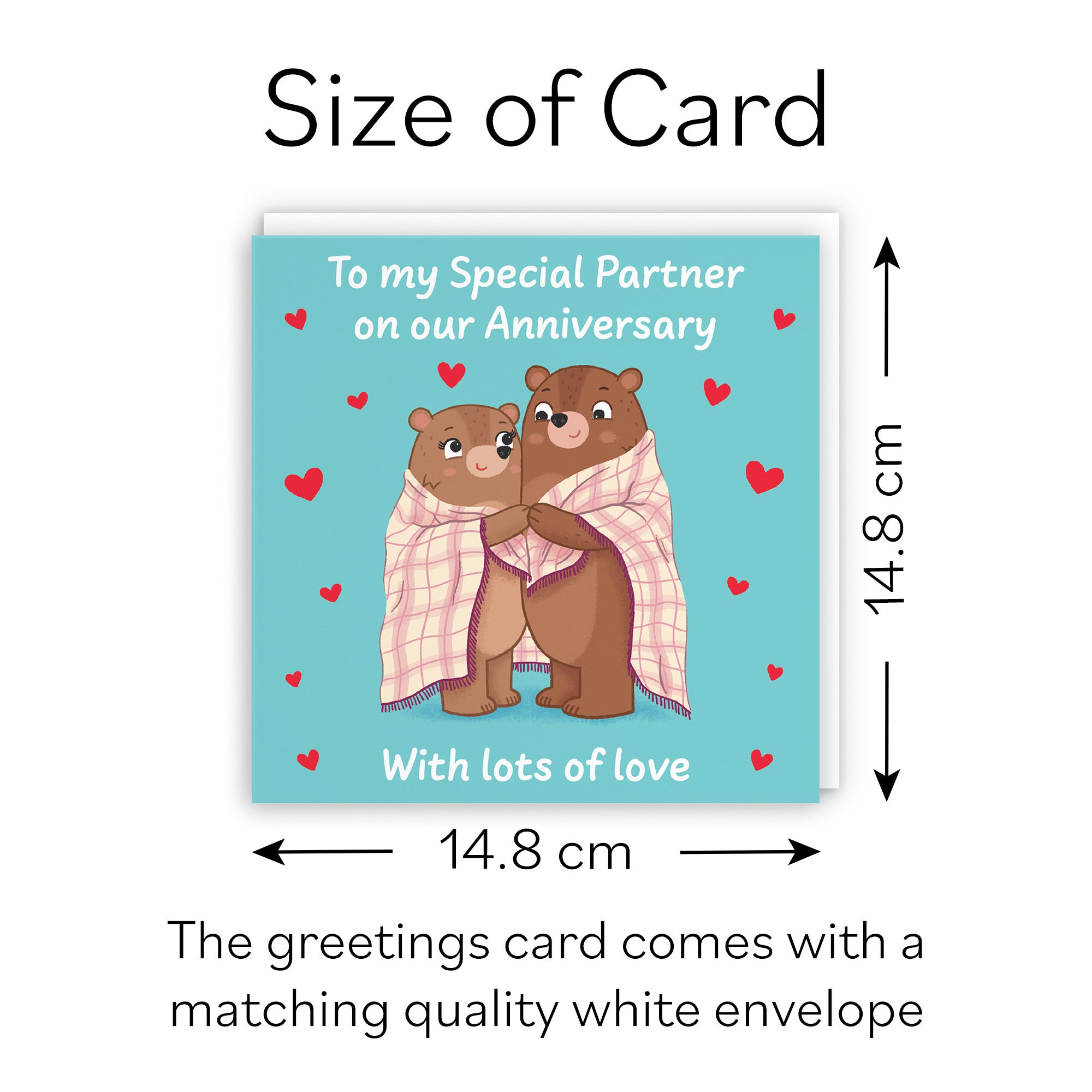 Partner Anniversary Card Snuggly Bears Love Story - Default Title (B0DHWBYS49)