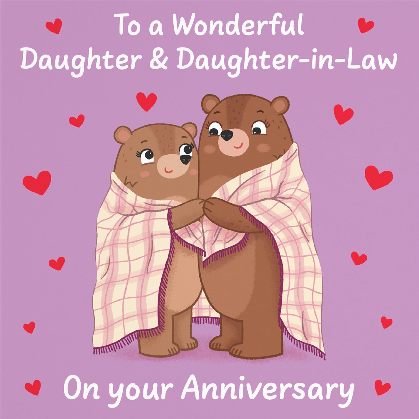 Daughter And Daughter In Law Anniversary Card Snuggly Bears Love Story - Default Title (B0DHWC18DF)