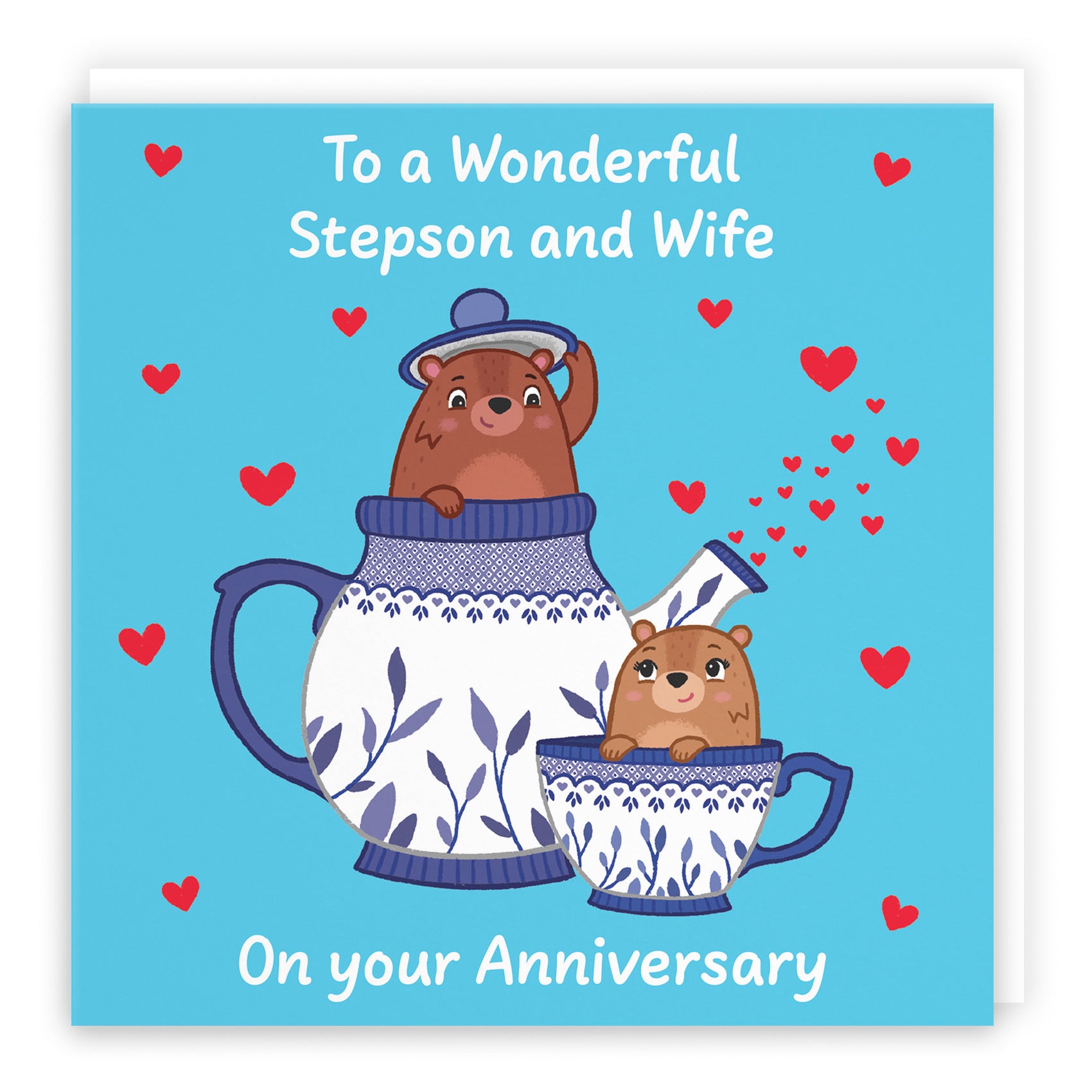 Stepson And Wife Anniversary Card Teapot Love Story - Default Title (B0DHWC1921)