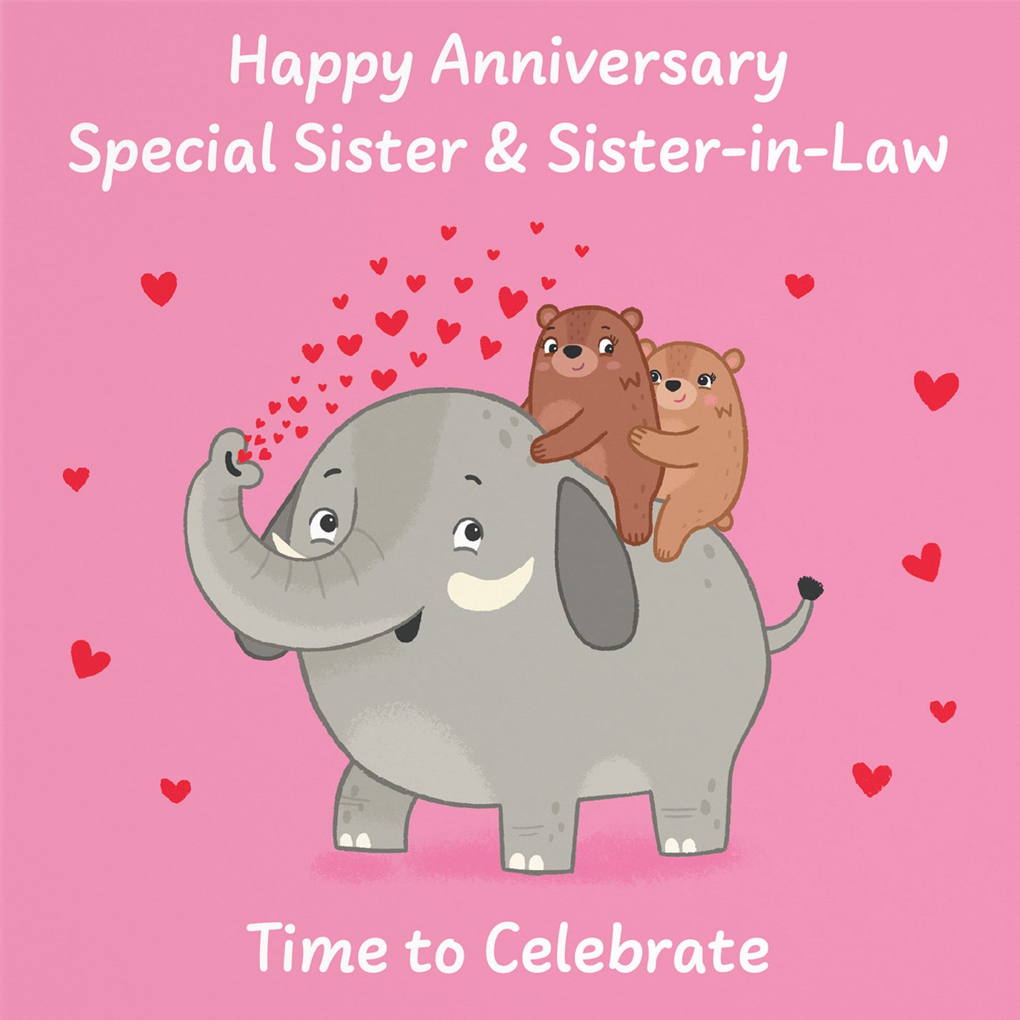 Sister And Sister In Law Anniversary Card Elephant Love Story - Default Title (B0DHWC2TM7)