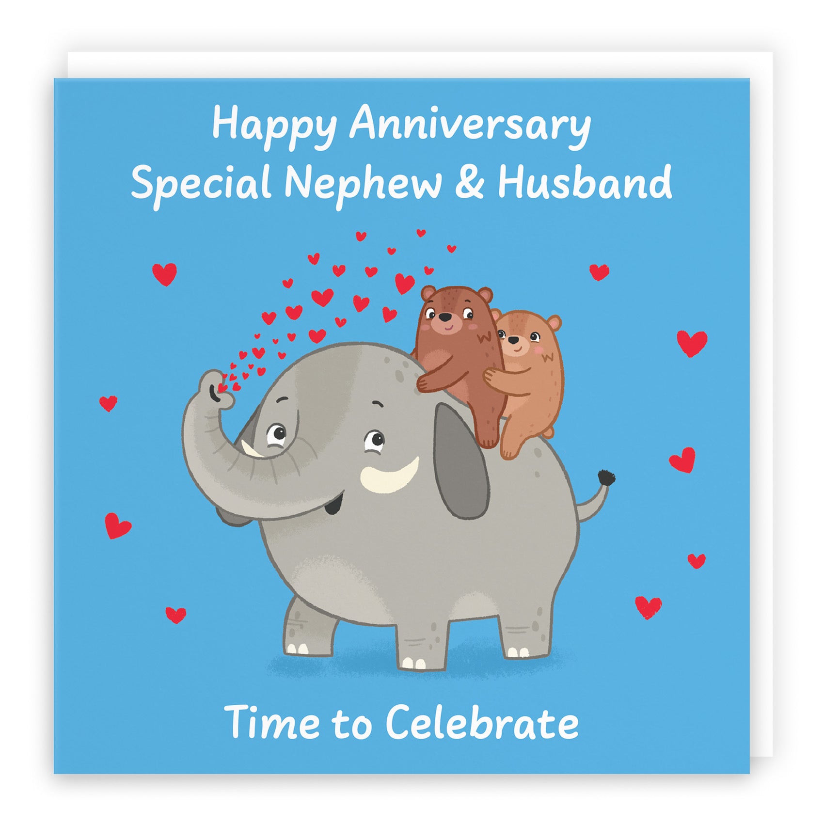 Nephew And Husband Anniversary Card Elephant Love Story - Default Title (B0DHWC479L)