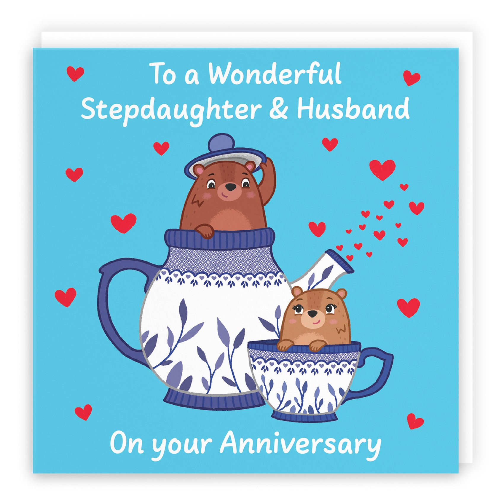 Stepdaughter And Husband Anniversary Card Teapot Love Story - Default Title (B0DHWC4FNF)