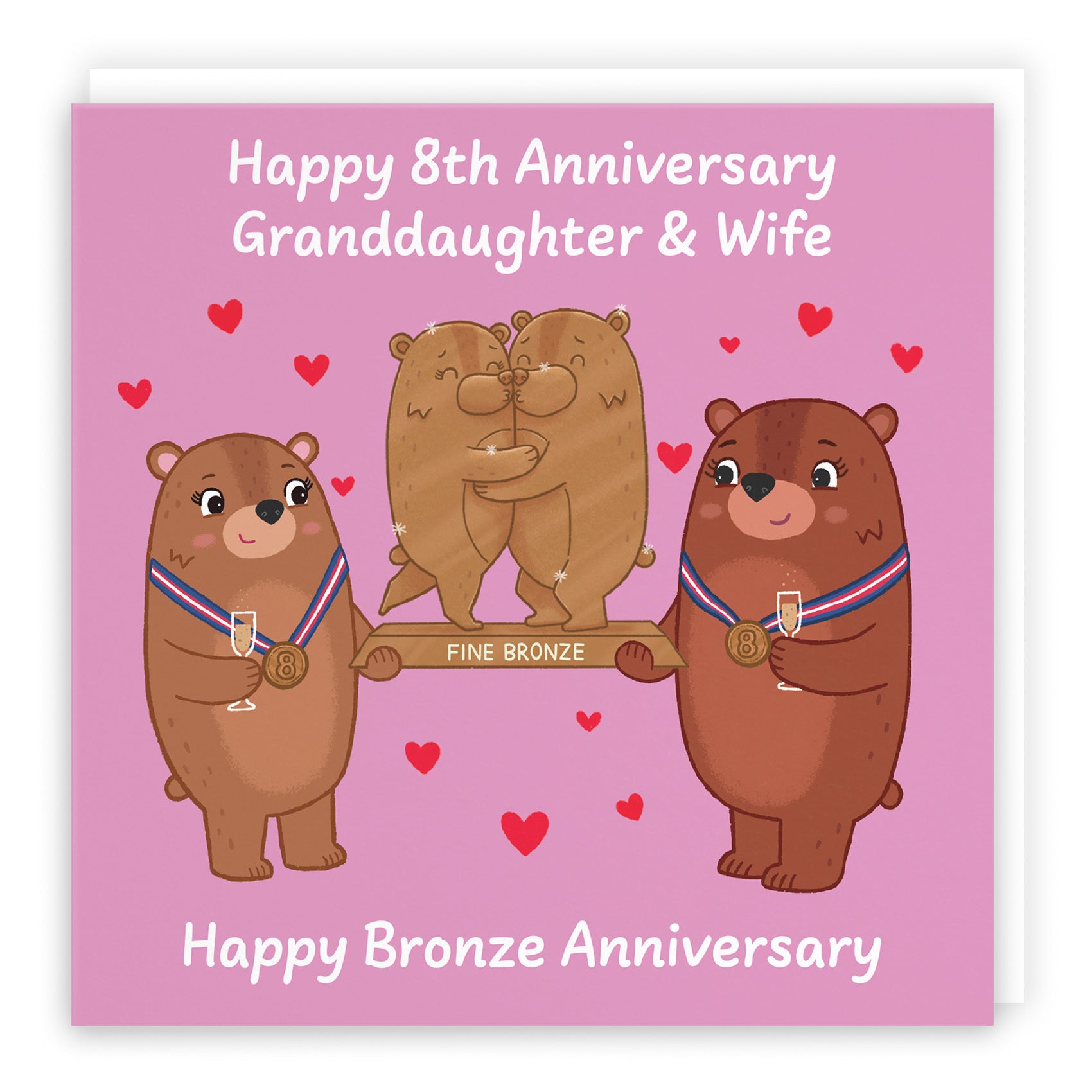 8th Granddaughter And Wife Anniversary Card Love Story - Default Title (B0DHWC5SQ3)