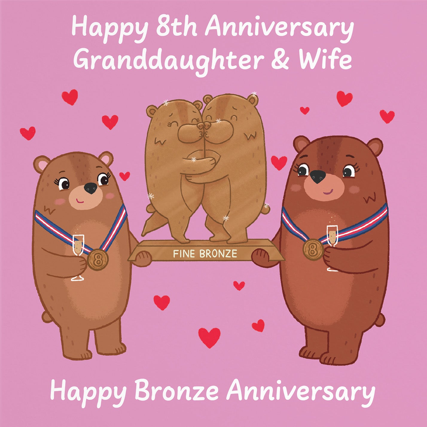 8th Granddaughter And Wife Anniversary Card Love Story - Default Title (B0DHWC5SQ3)