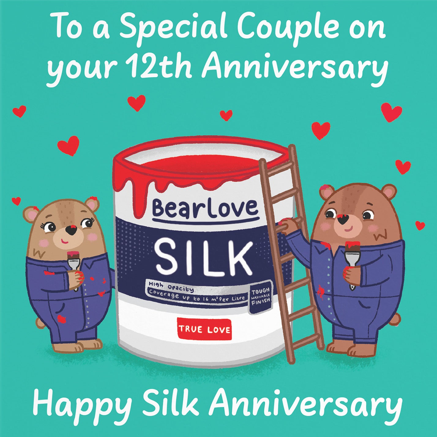 12th Couple Anniversary Card Love Story - Default Title (B0DHWC618V)