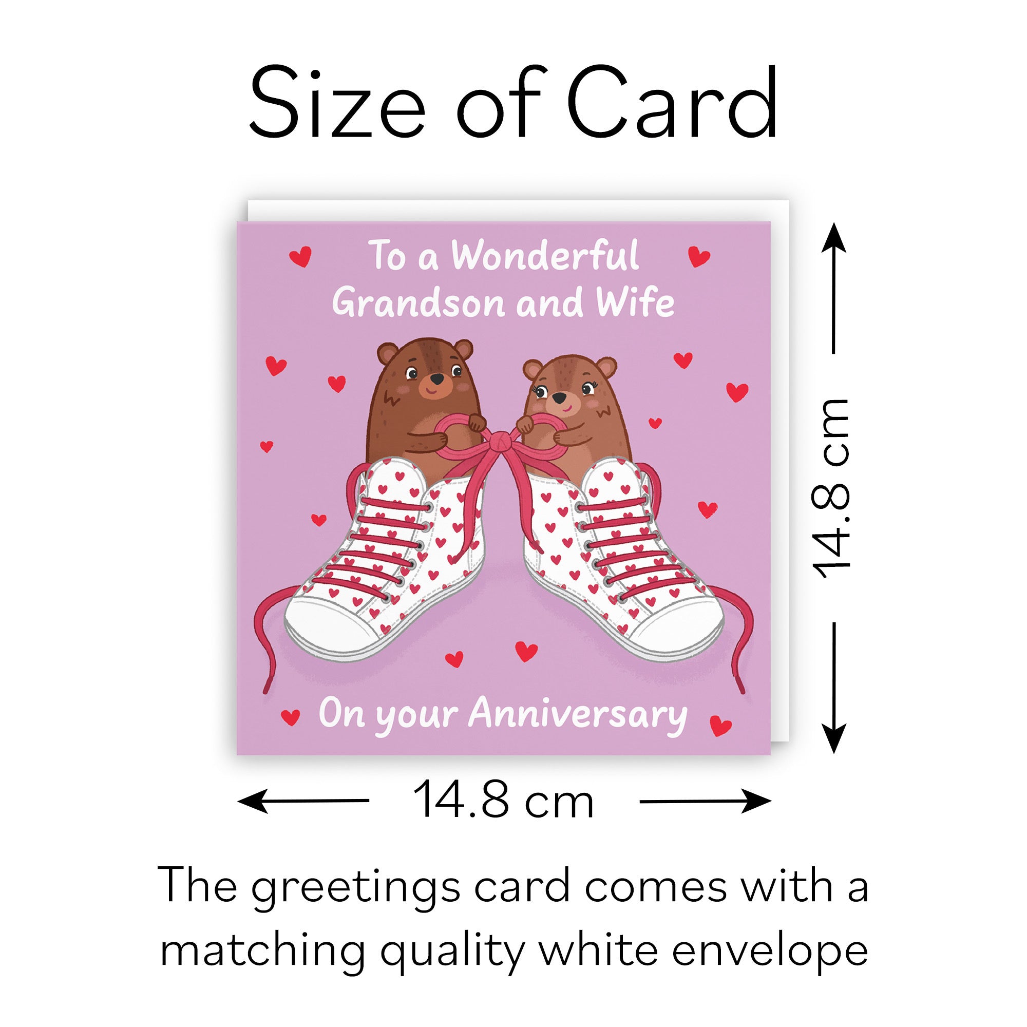 Grandson And Wife Anniversary Card Laces Love Story - Default Title (B0DHWC8HWX)