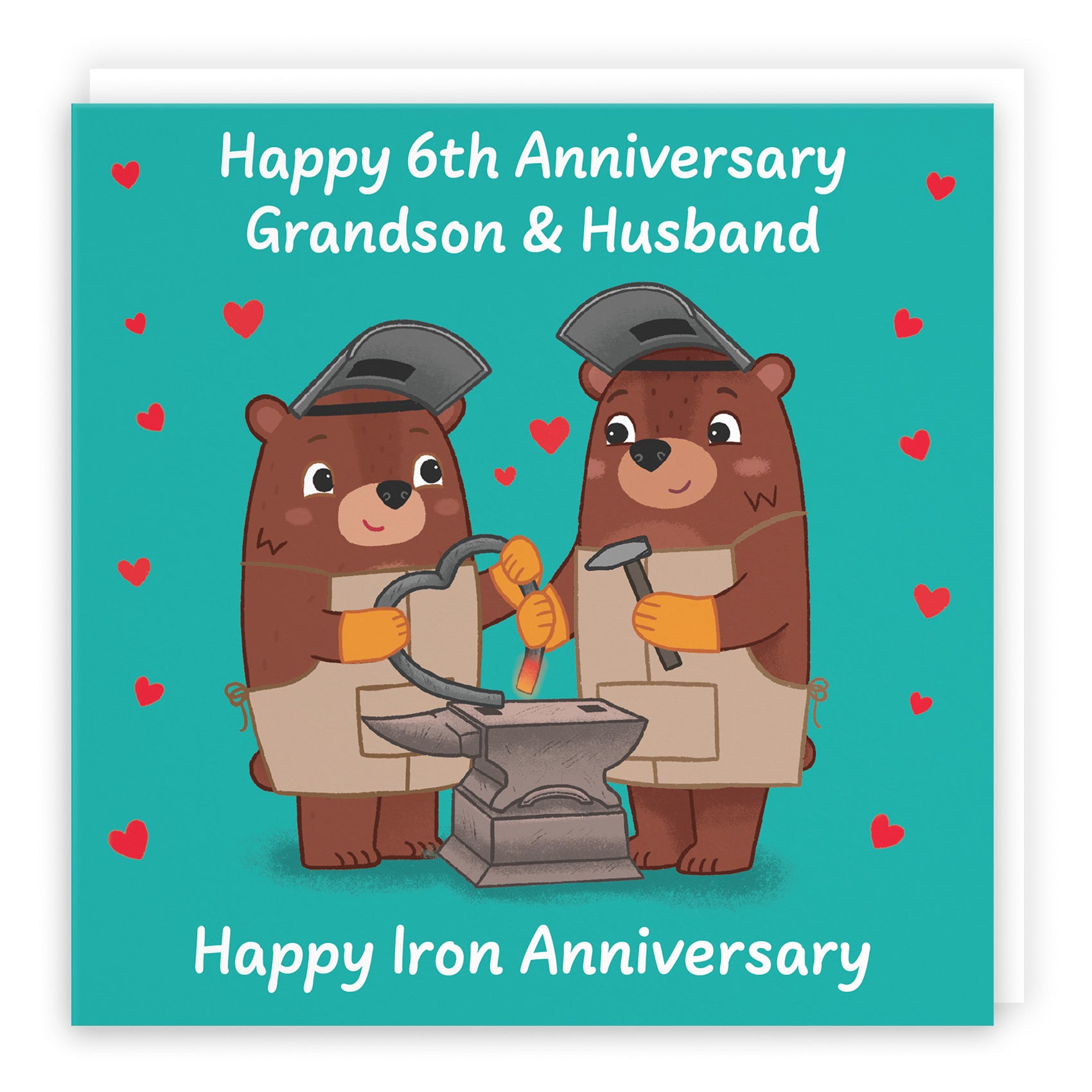 6th Grandson And Husband Anniversary Card Love Story - Default Title (B0DHWCBCH4)